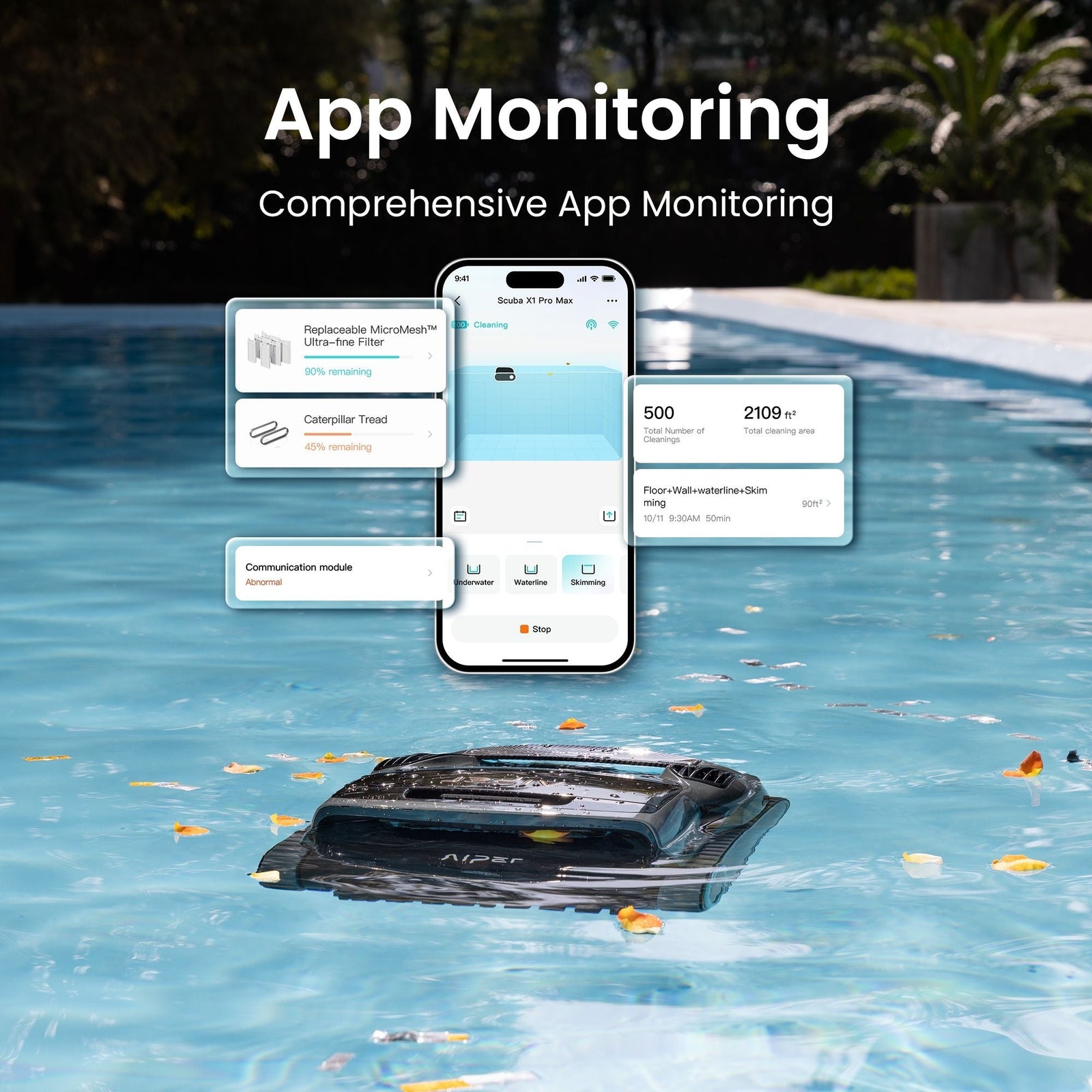 X1 Pro Max All‑In‑One Smart Cordless Robotic Pool Cleaner for Comprehensive Pool Care K6B2 - product image 8