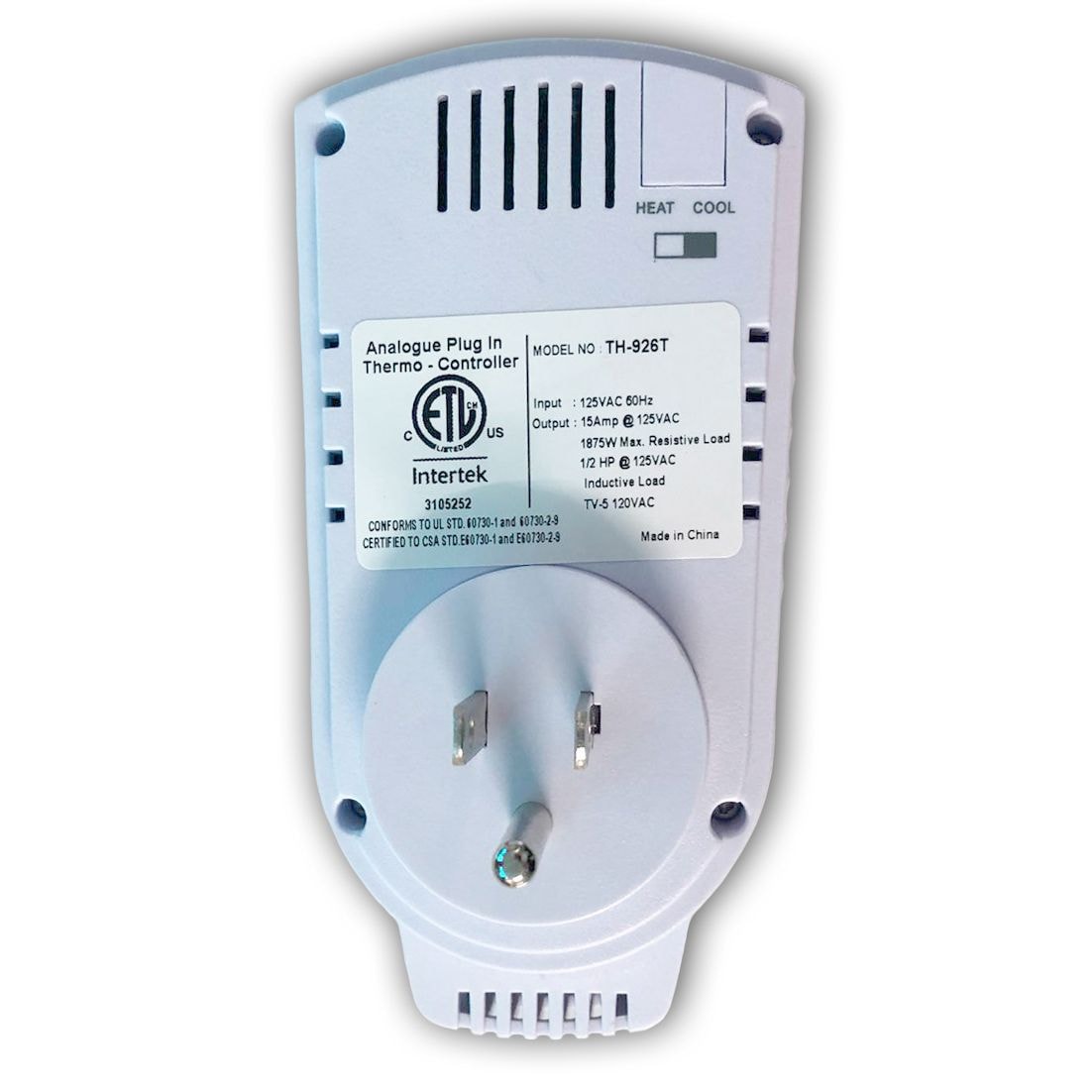 Heater Plug-in Thermostat for Portable Space Heater & AC, White N3E9 - product image 4