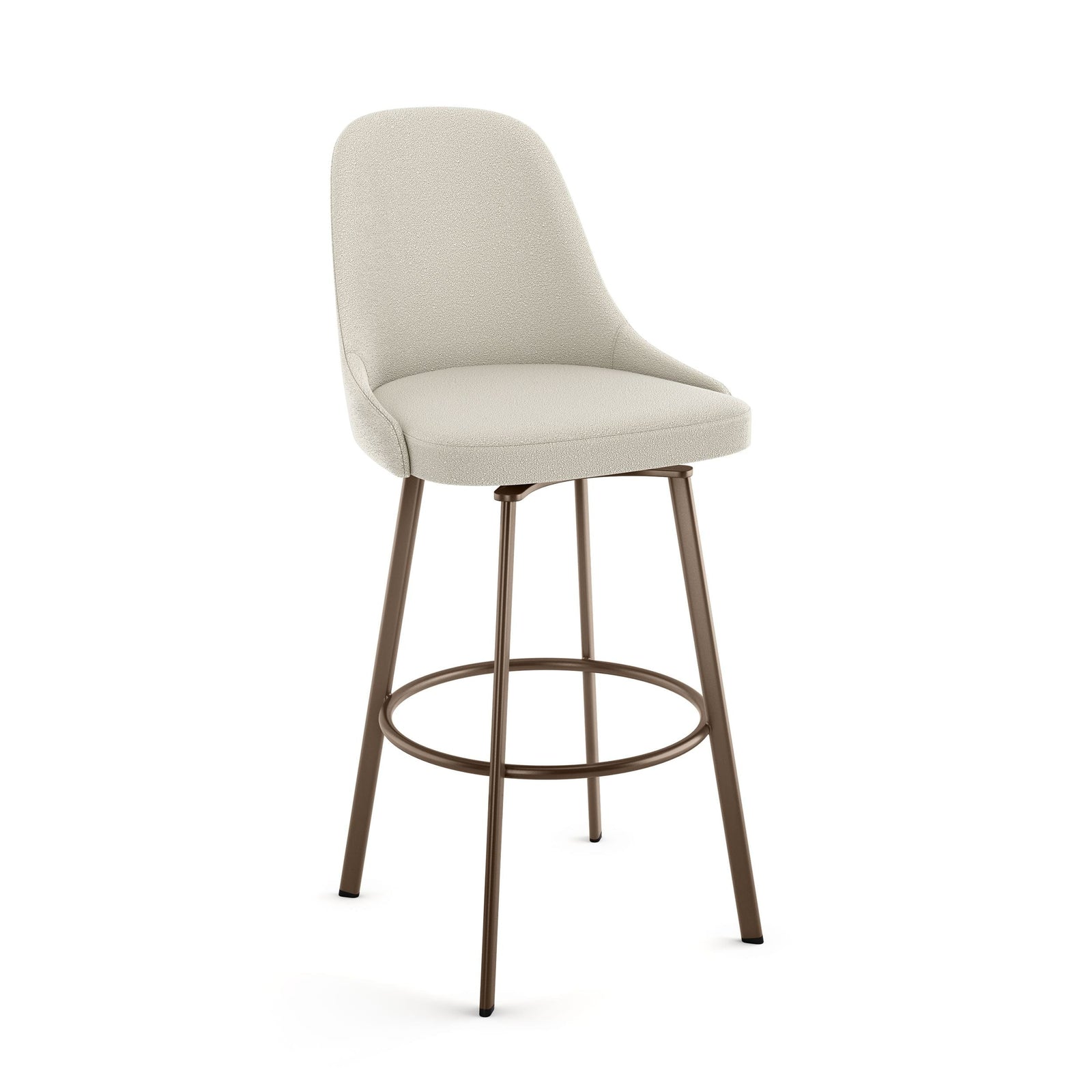 Harper Swivel Counter Stool with Backrest, Bronze Frame & Cream Fabric, 26-in R6A6 - product image 1