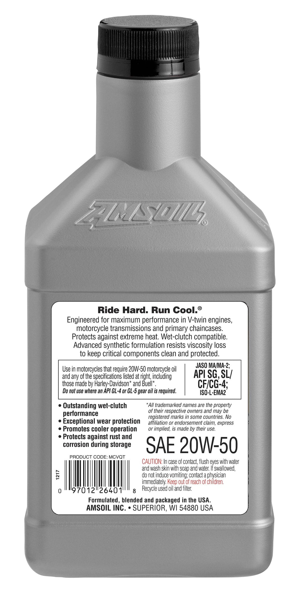 Synthetic Motorcycle Oil 20W50, 946-mL B2V3 - product image 2