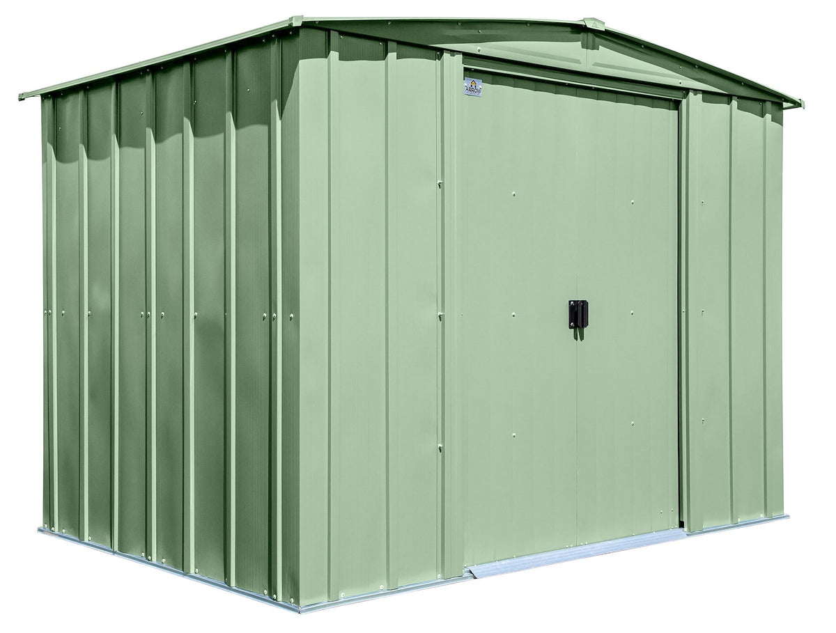 Classic Galvanized Steel Storage Shed, Sage Green, 8-ft x 6-ft M7N5 - product image 1