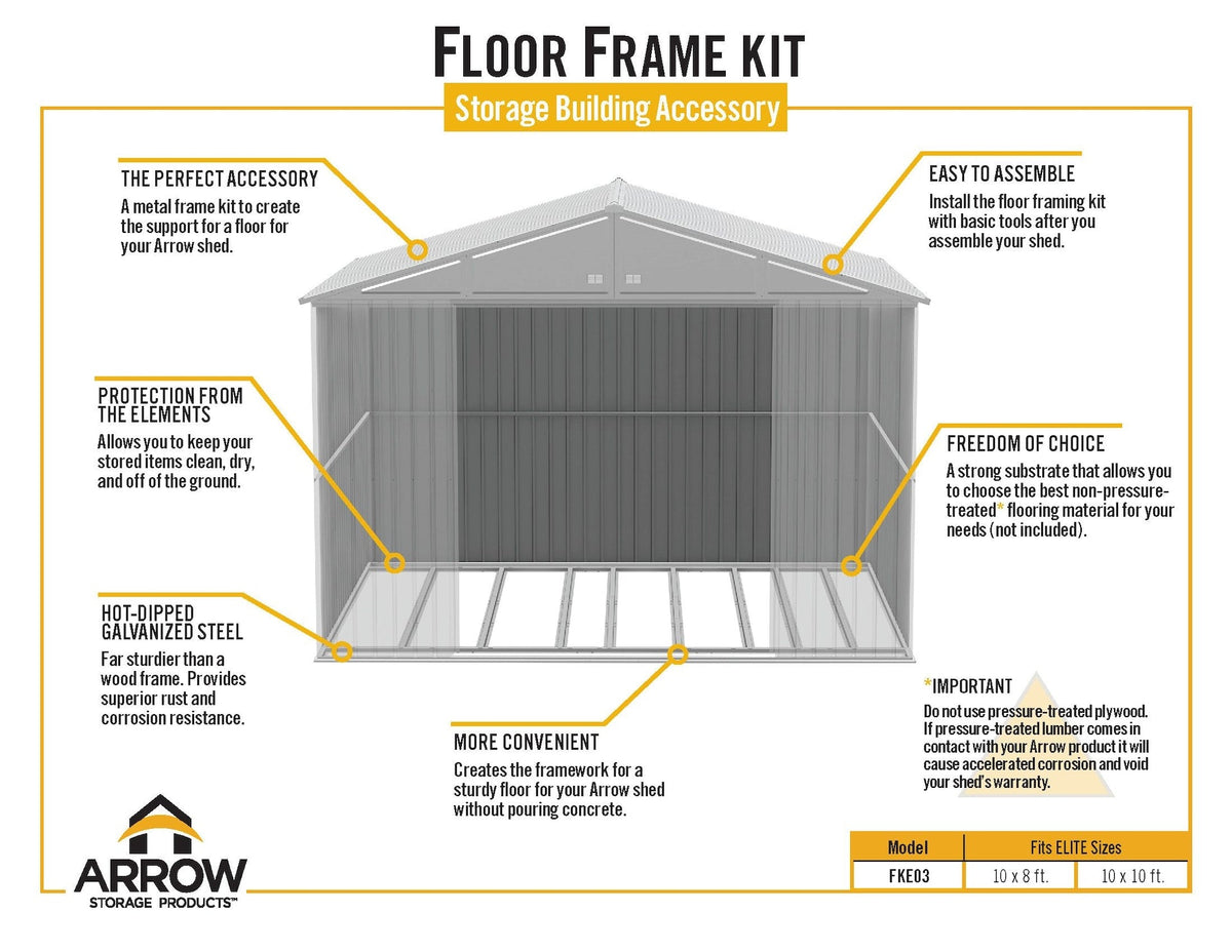 Floor Frame Kit for Elite 10x8-ft and 10x10-ft Sheds C2X1 - product image 5