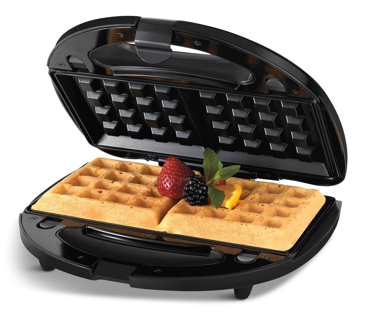 4-in-1 Round Compact Waffle Maker with Interchangeable Plates & Indicator Lights W1H2 - product image 2