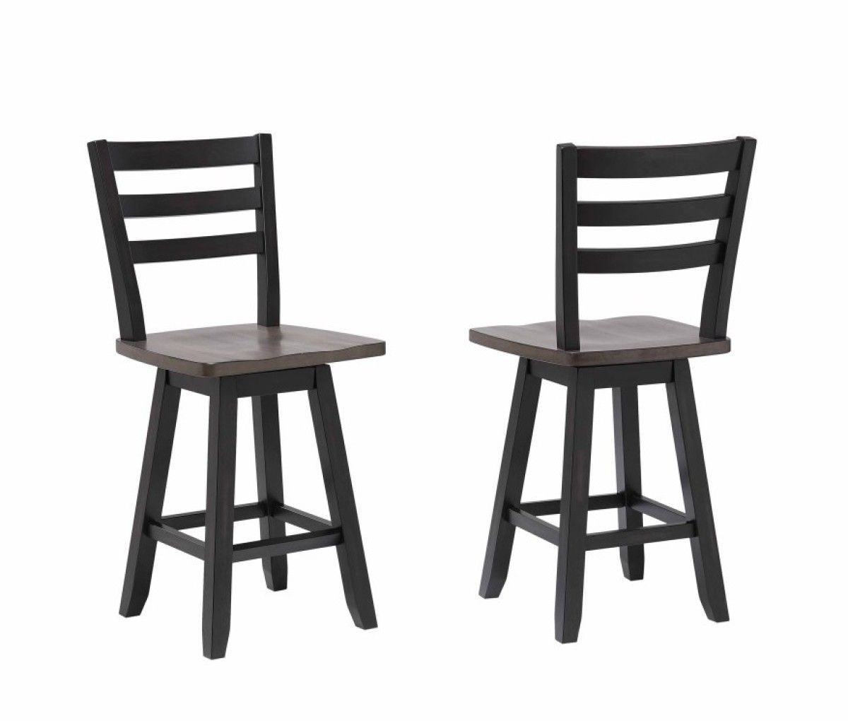 Aaron Oak/Dark Grey Swivel Counter/Bar Stool with Back Rest, 2-pc X2A8 - product image 1