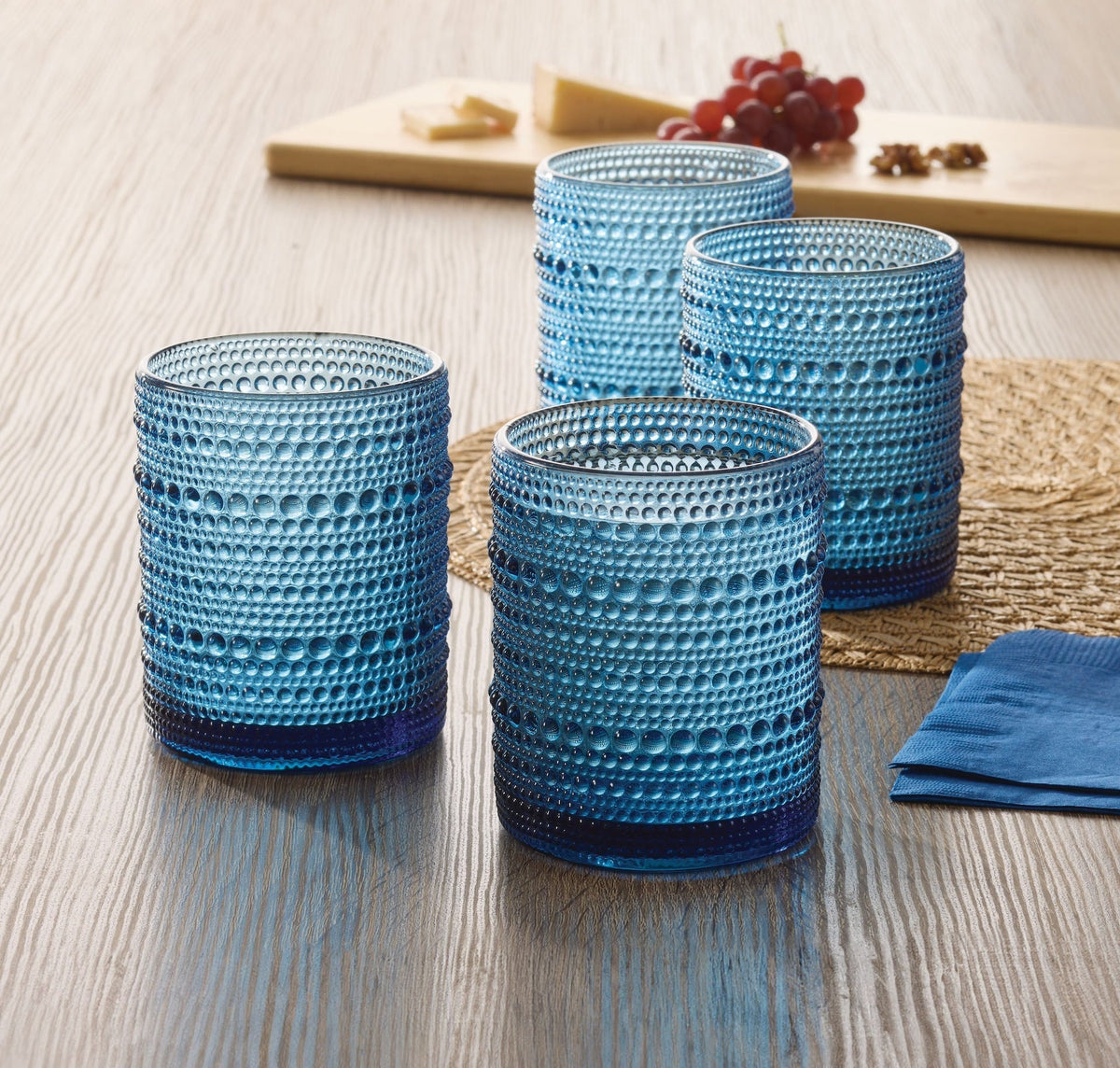 Blue Hobnail Glasses, Durable Glass Build, 4-pk Y0J2 - product image 2