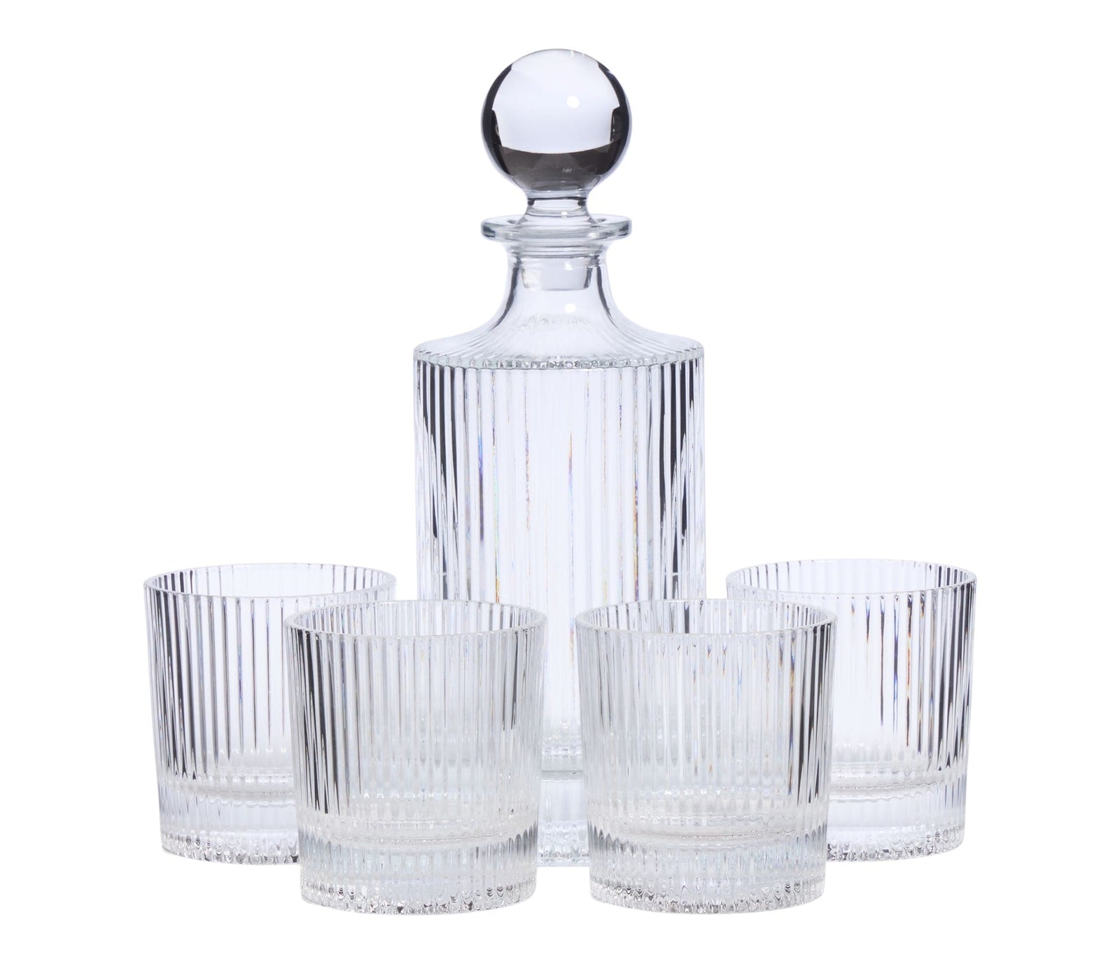 Fluted Decanter & Glasses Set, 5-pc O7V1 - product image 1