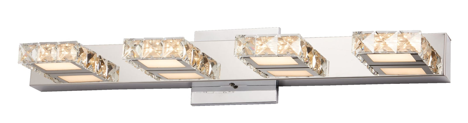 Isabella 4-Light Crystal Design LED Vanity Light Fixture, Chrome E0M9 - product image 2