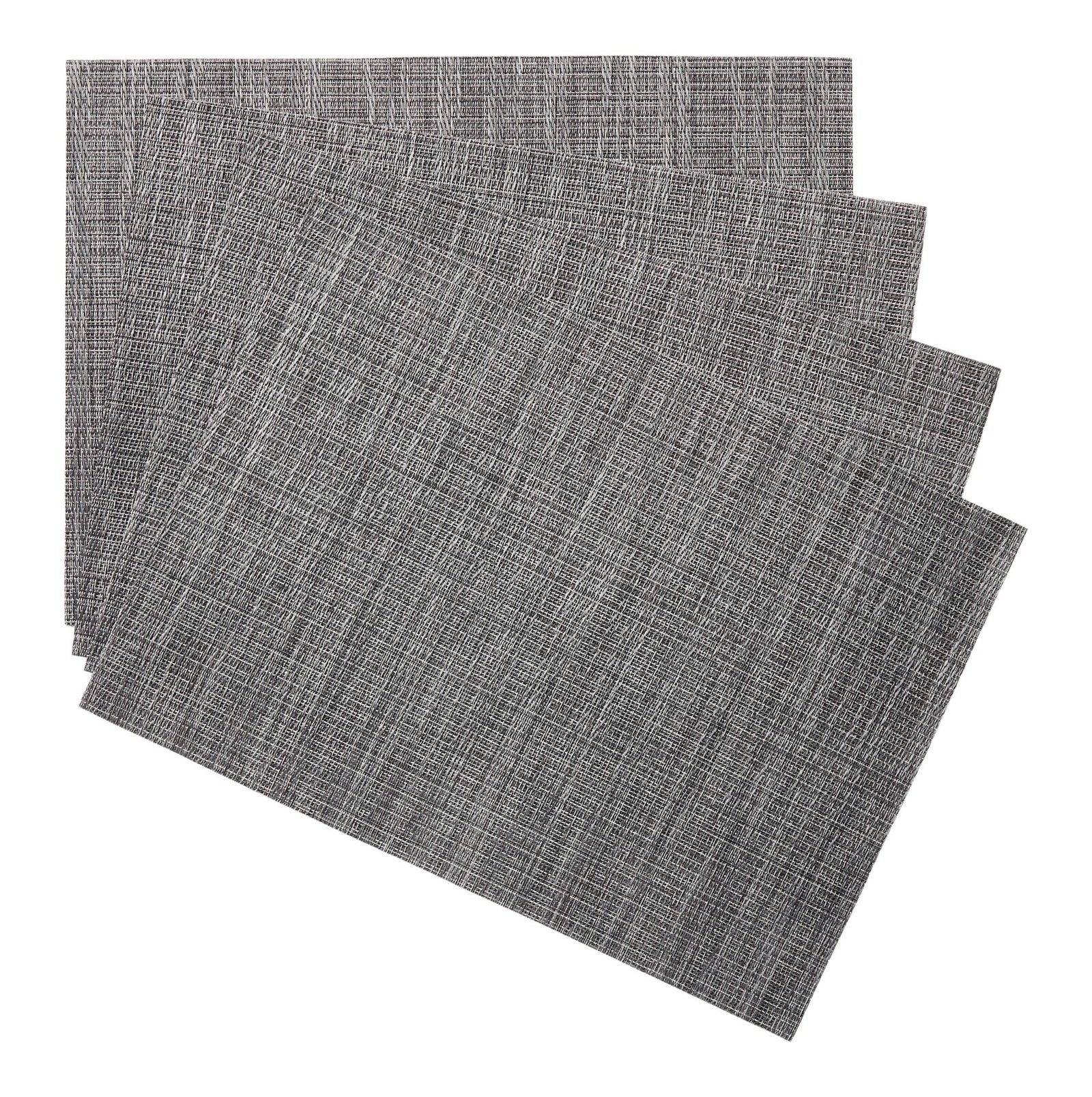 Lurex Rectangle Textilene Woven Placemat, Gunmetal, 13-in x 18-in, 4-pk P6G4 - product image 1