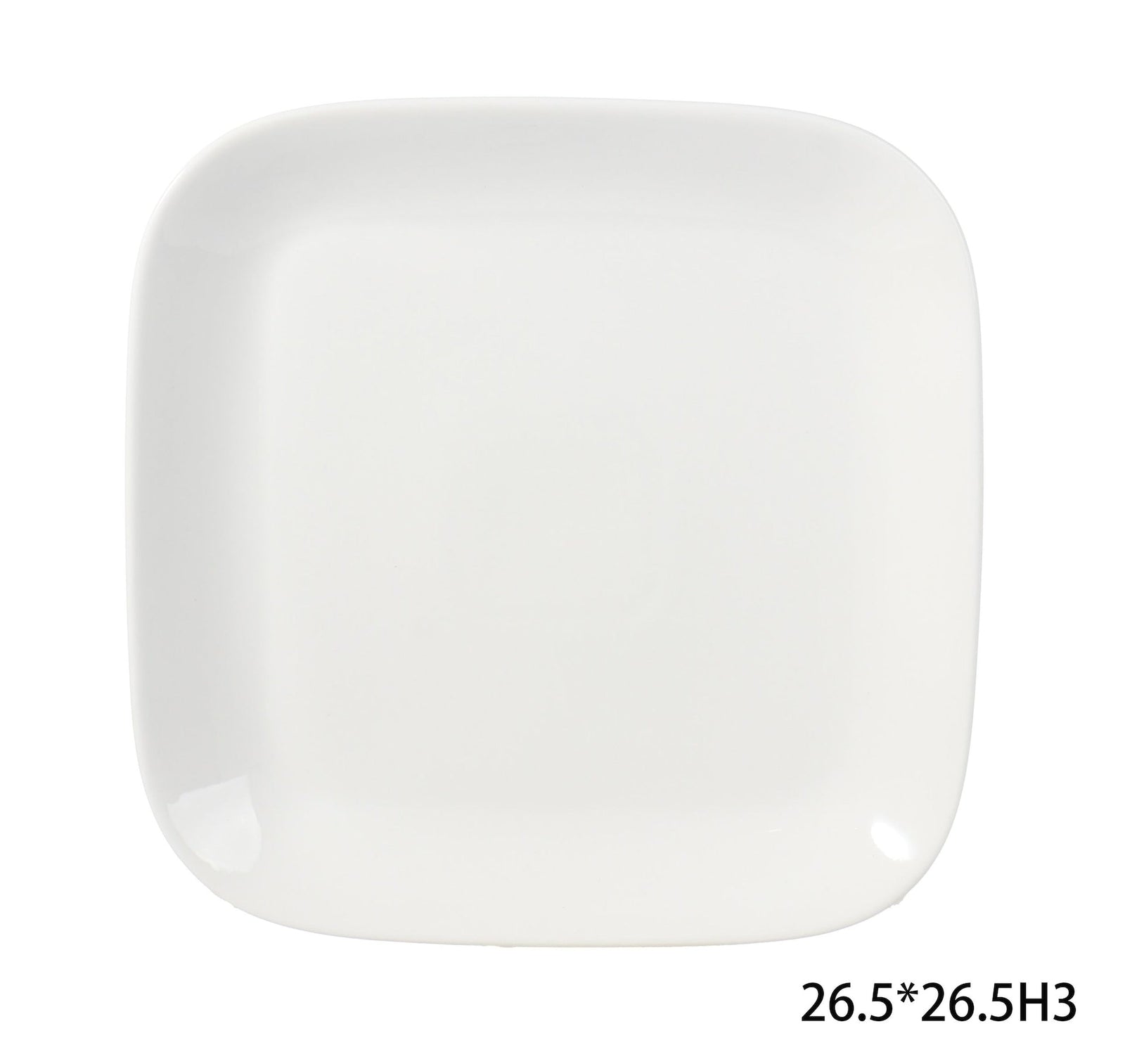 Square Stoneware Dinner Plate, 10-in, White T2R8 - product image 1