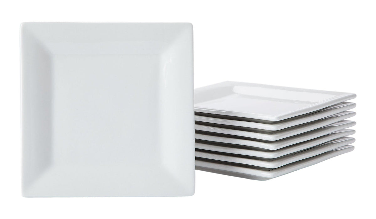Stoneware Appetizer Plates, Square, 8-pk Q4U6 - product image 1