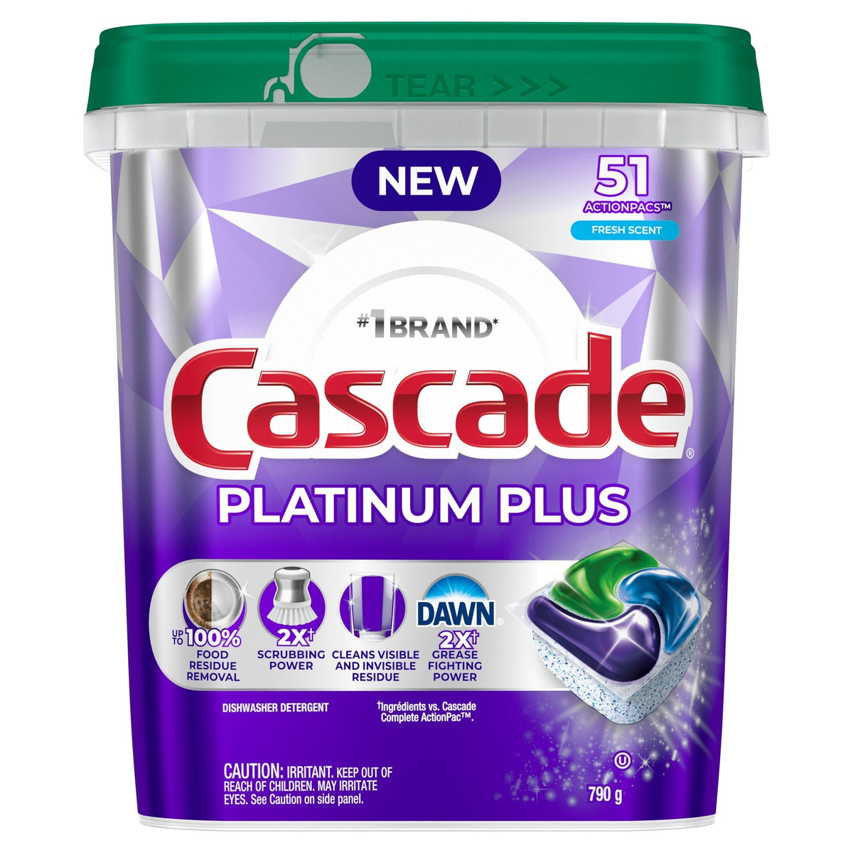 Platinum Plus ActionPacs Dishwasher Detergent Pods, Fresh, 51-pk S1Y9 - product image 1