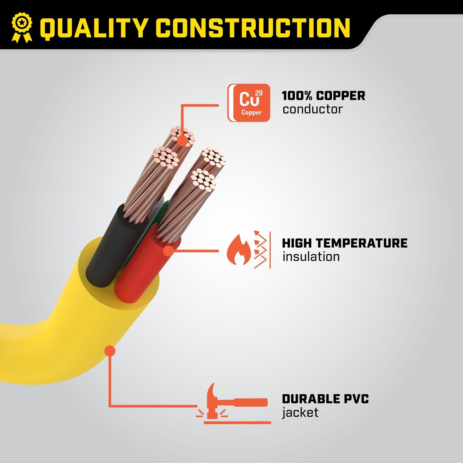 Power Equipment 30A, 250V Flat Generator Extension Cord, 25-ft V8B2 - product image 8