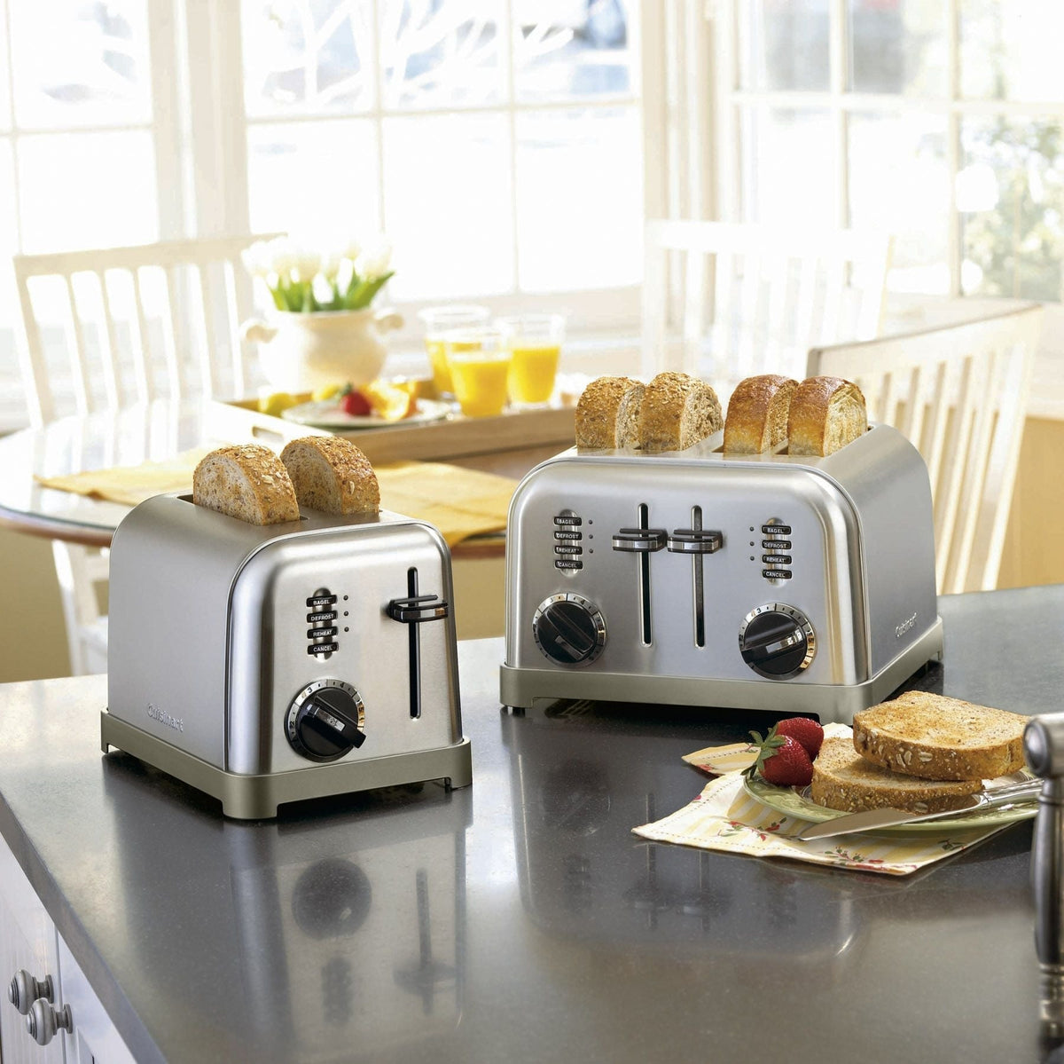 Metal Classic Toaster with 6 Settings, Stainless Steel, 4-Slices V8B1 - product image 3