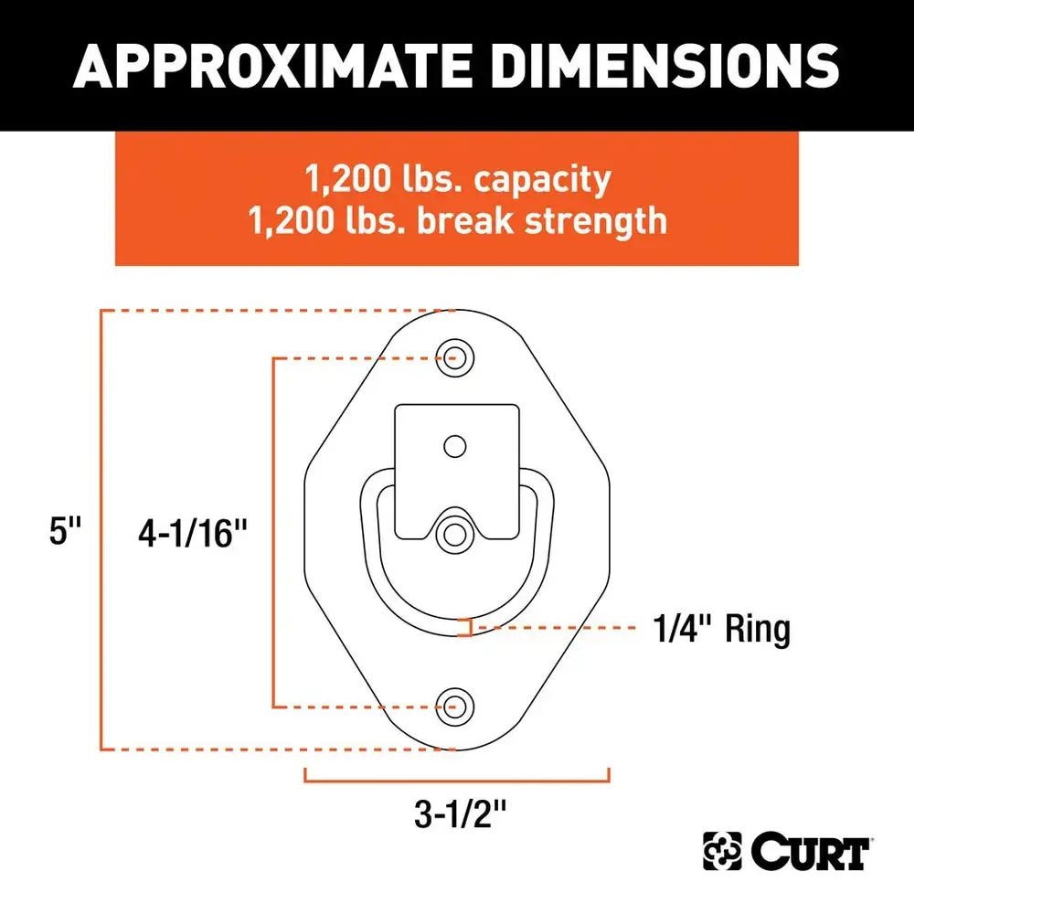 1-3/8-in x 1-7/8-in Recessed Tie-Down Ring (1200-lb, Clear Zinc) V3O9 - product image 3