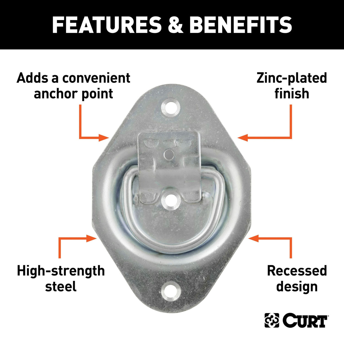 1-3/8-in x 1-7/8-in Recessed Tie-Down Ring (1200-lb, Clear Zinc) V3O9 - product image 4
