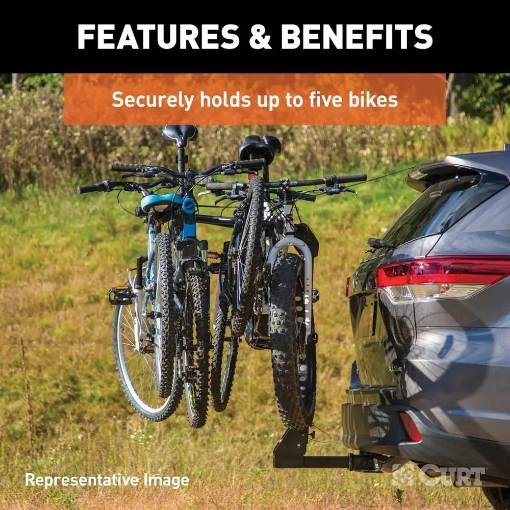18065 Premium 5-Bike Two Arm Hitch Mount Bike Rack, Fits 2-in Receiver, Black C8Z6 - product image 7