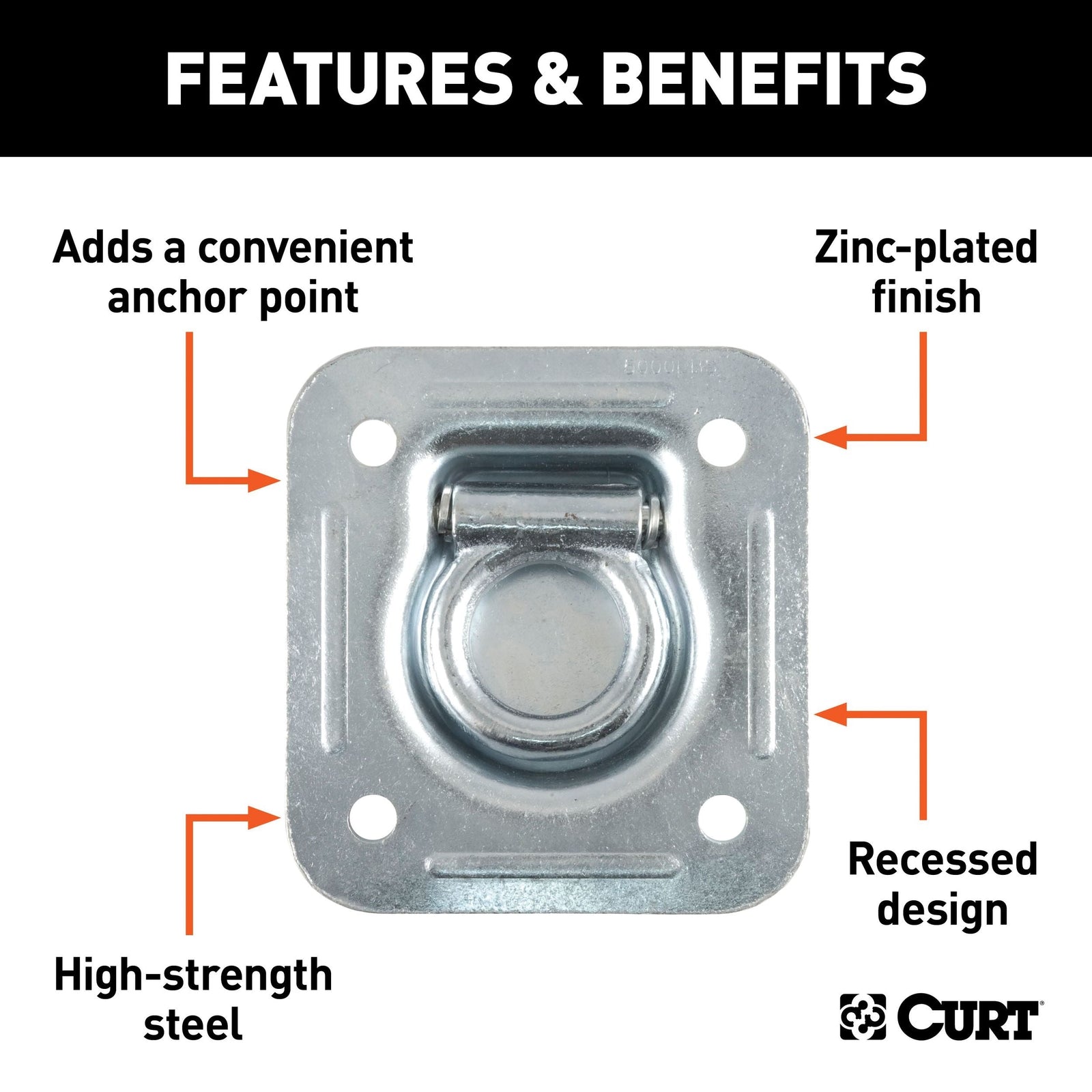 83600 1-1/2-in x 1-1/2-in Recessed Tie-Down Ring (5000-lb, Clear Zinc) H4E0 - product image 3