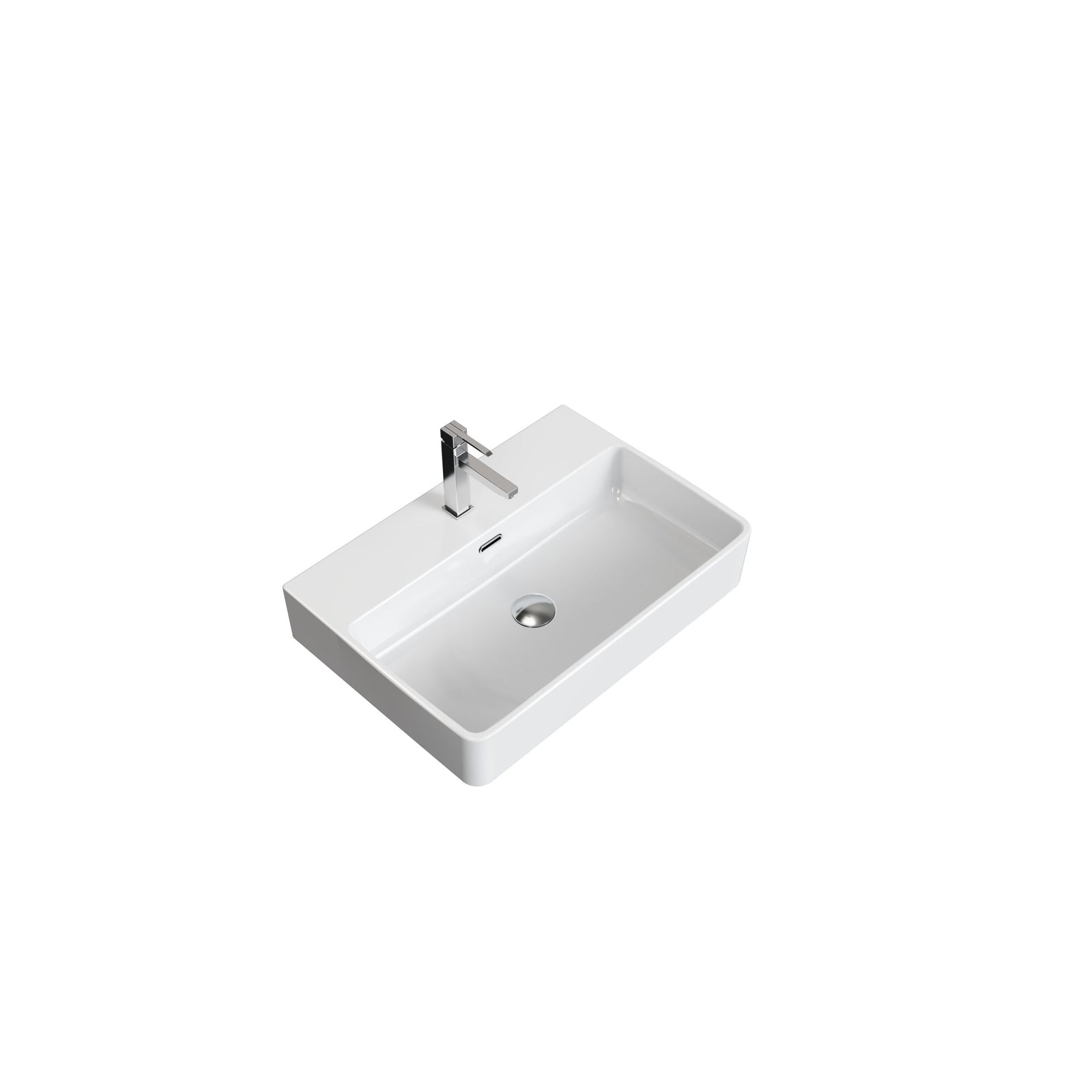 Scratch-Resistant Rectangle Vessel Sink, White, 23.6-in x 16.5-in E1X6 - product image 1