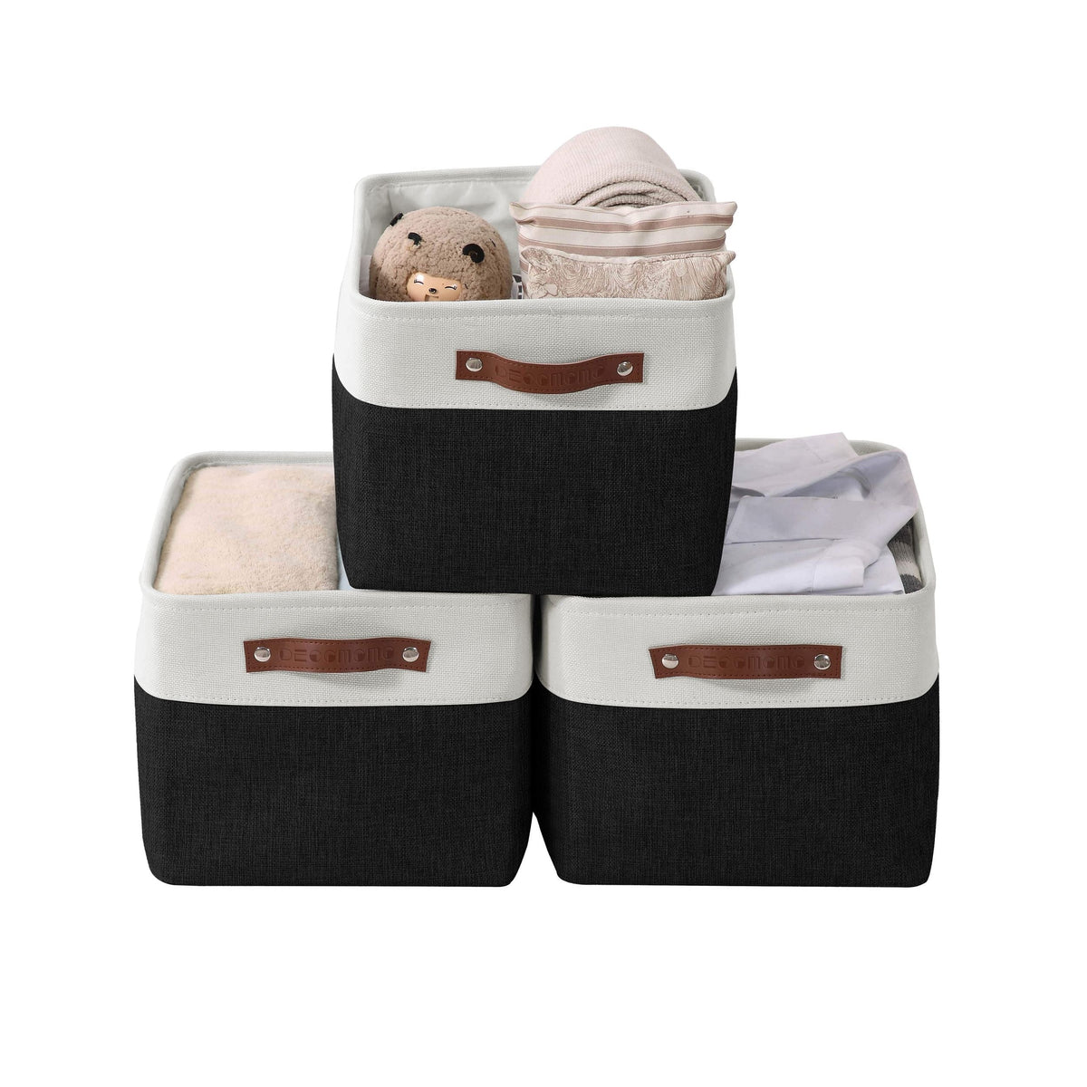 Large Soft-Sided Foldable Storage Basket, 3-pk, Black T1N3 - product image 1