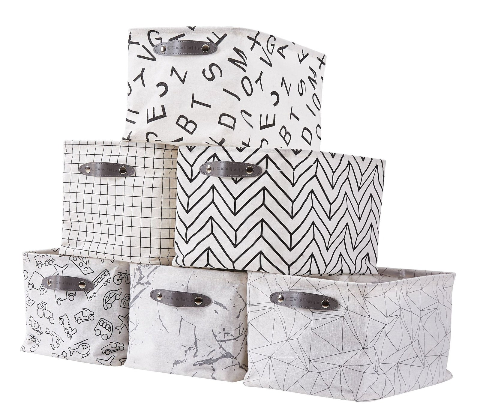 Large Water Resistant Storage Bin, 15-in x 11-in x 9.5-in, 6-pk, Black Pattern E4L2 - product image 1