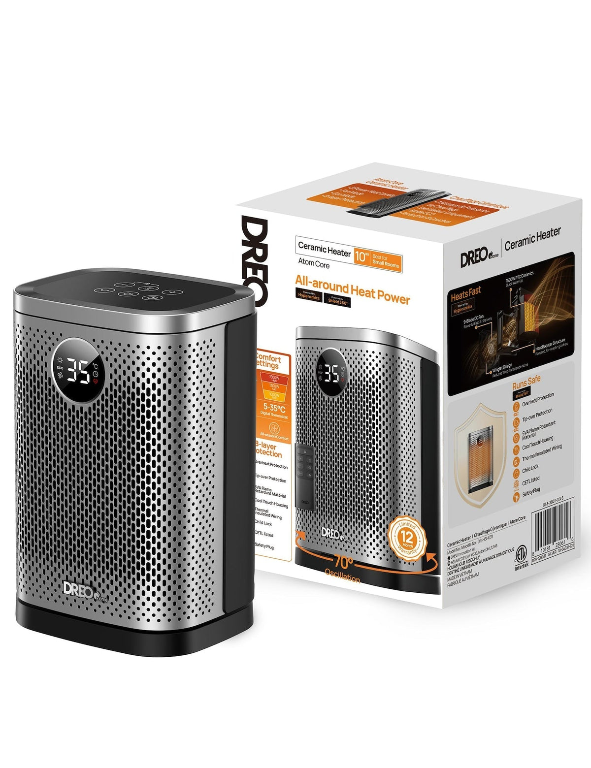 Home 1500W Portable Indoor PTC Ceramic Space Heater Q8Y9 - product image 2