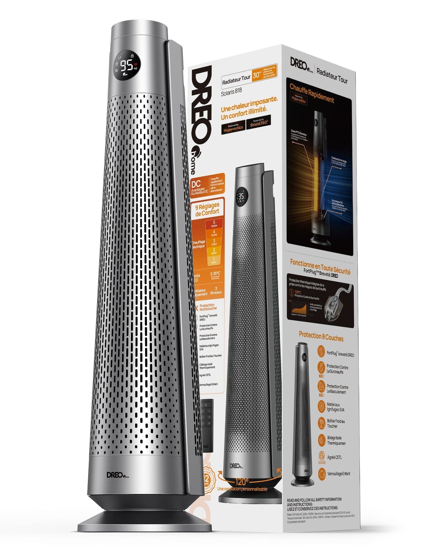 Home Large Room Space Heater with Adjustable Thermostat, 30-in I1T3 - product image 2