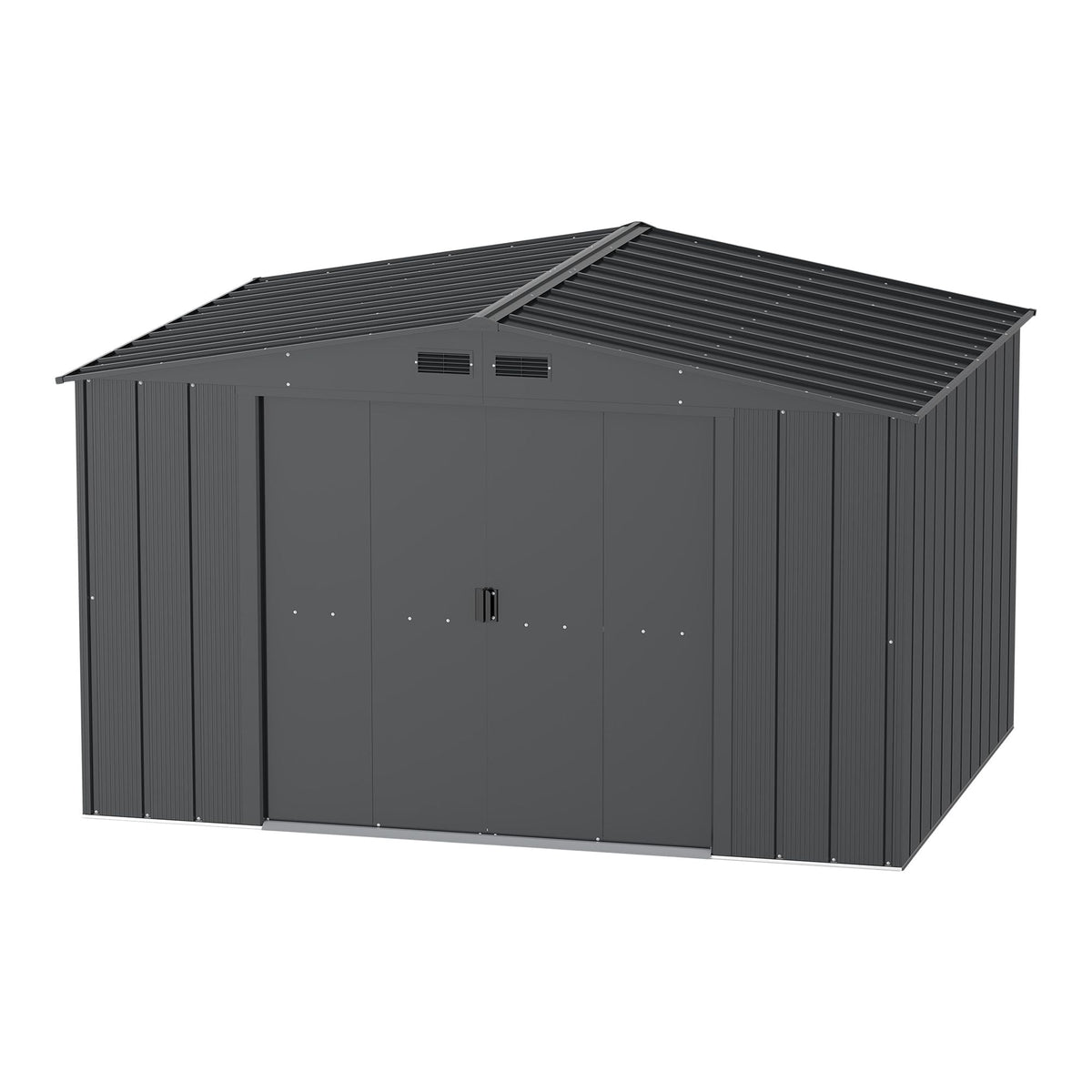 Metal Outdoor Storage Shed with Steel Frame, Dark Grey, 10-1/2-ft x 8-ft U8M3 - product image 1
