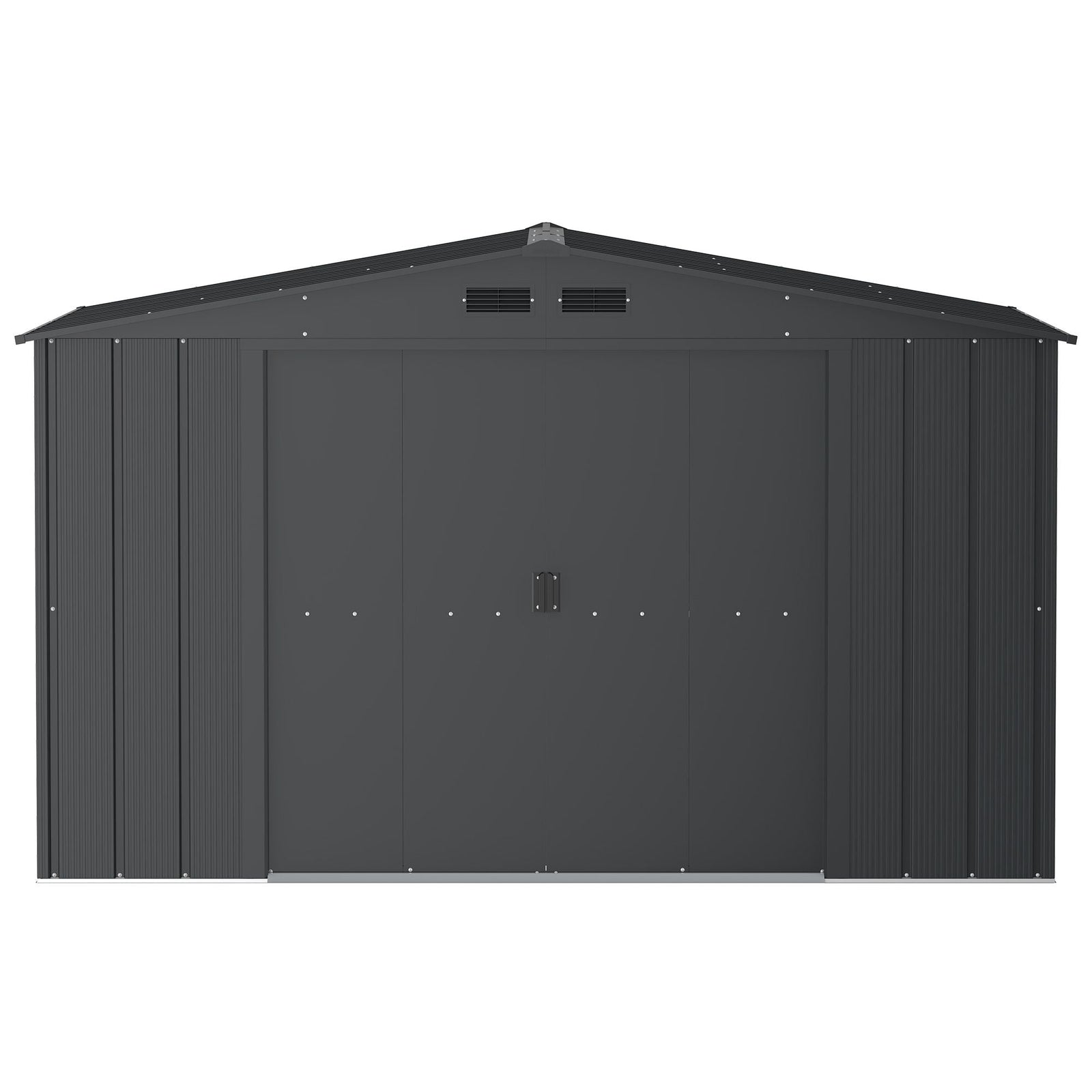 Metal Outdoor Storage Shed with Steel Frame, Dark Grey, 10-1/2-ft x 8-ft U8M3 - product image 3