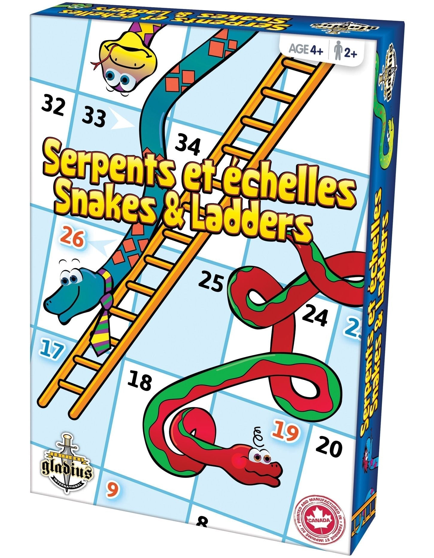 Gladius Snakes & Ladders Classic Family Board Game Set, Ages 4+ G4F4 - product image 1