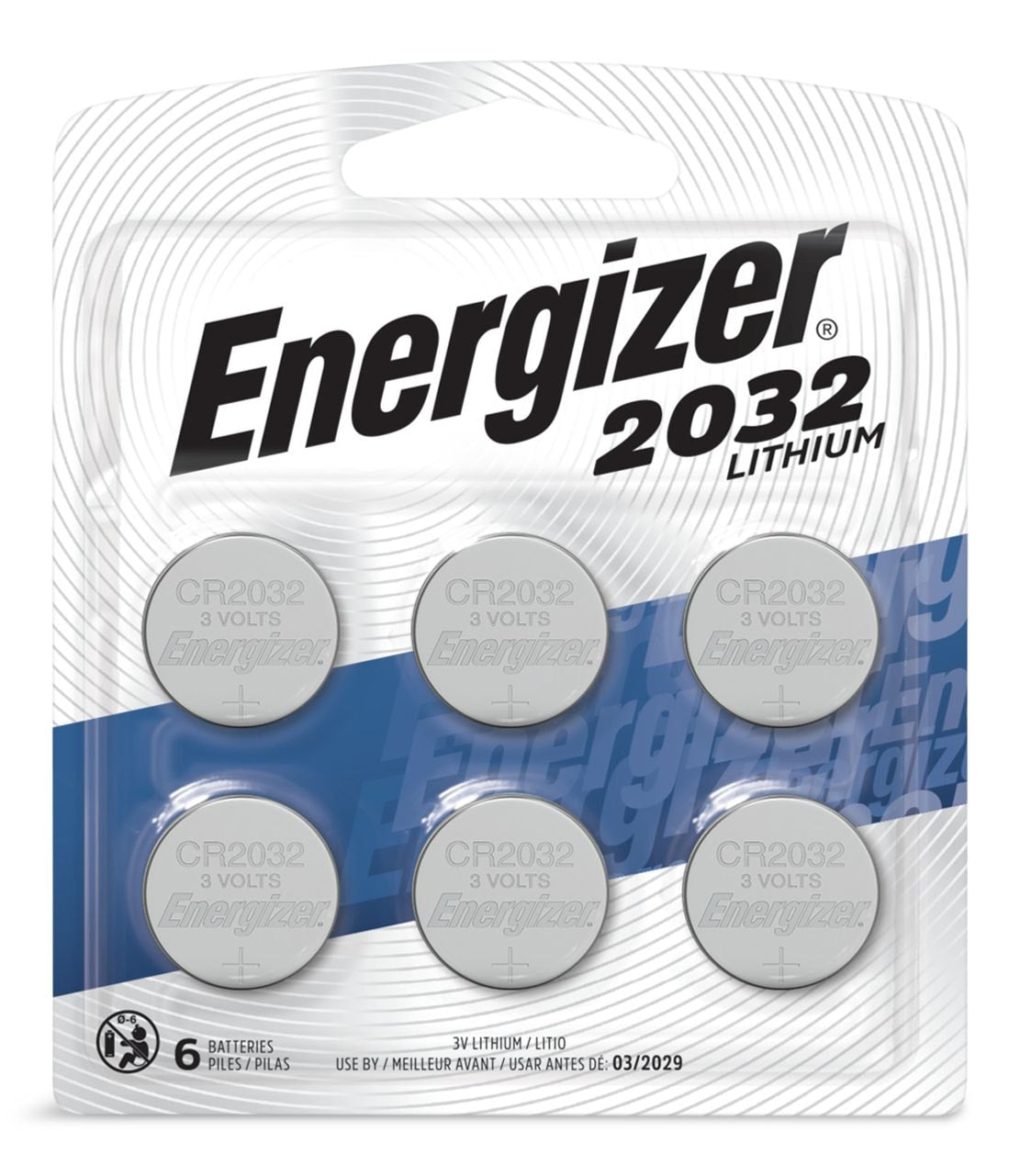 6-pk CR2032 3V / 3 Volt Lithium Coin Cell Batteries, Long Lasting D1M5 - product image 1