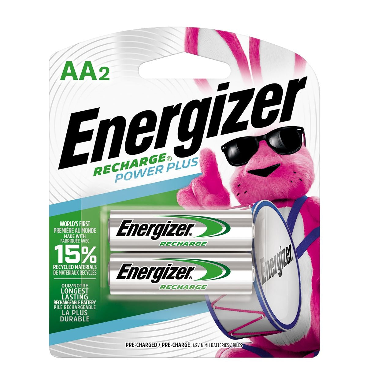 NH15BP-2 2-pk AA 2300 mAh NiMH Rechargeable Batteries, Pre-Charged, All Purpose V8A8 - product image 1