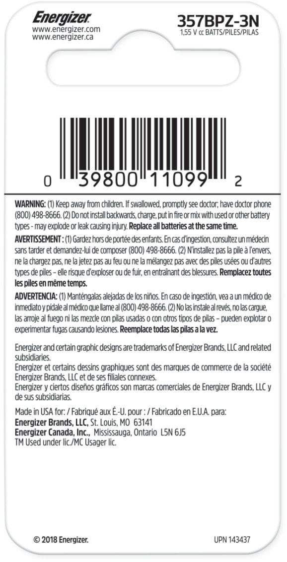 Silver Oxide 3-pk 357 LR44 AG13 303 A76 1.5V / 1.5 Volt Button Coin Cell Batteries F1C2 - product image 2