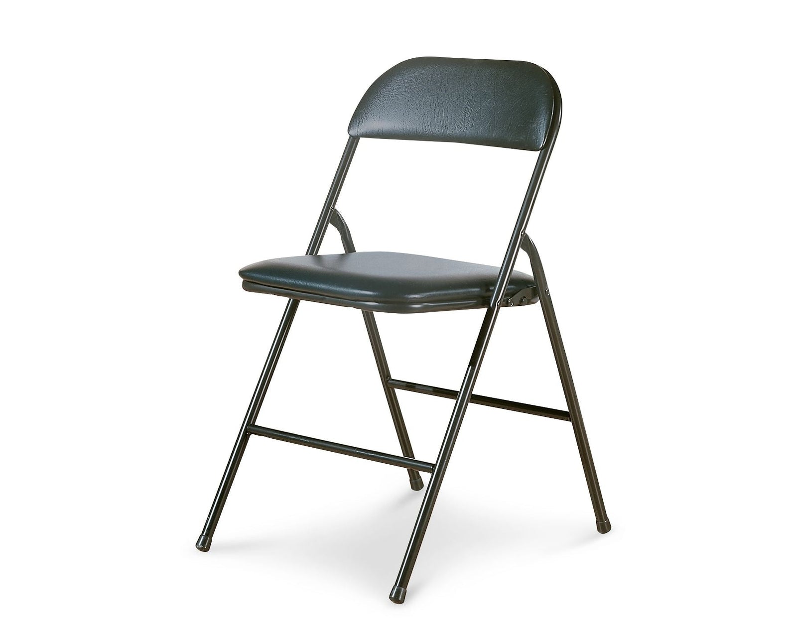Portable Vinyl Upholstered & Padded Metal Folding Chair, Black, 2-pk C9I5 - product image 1