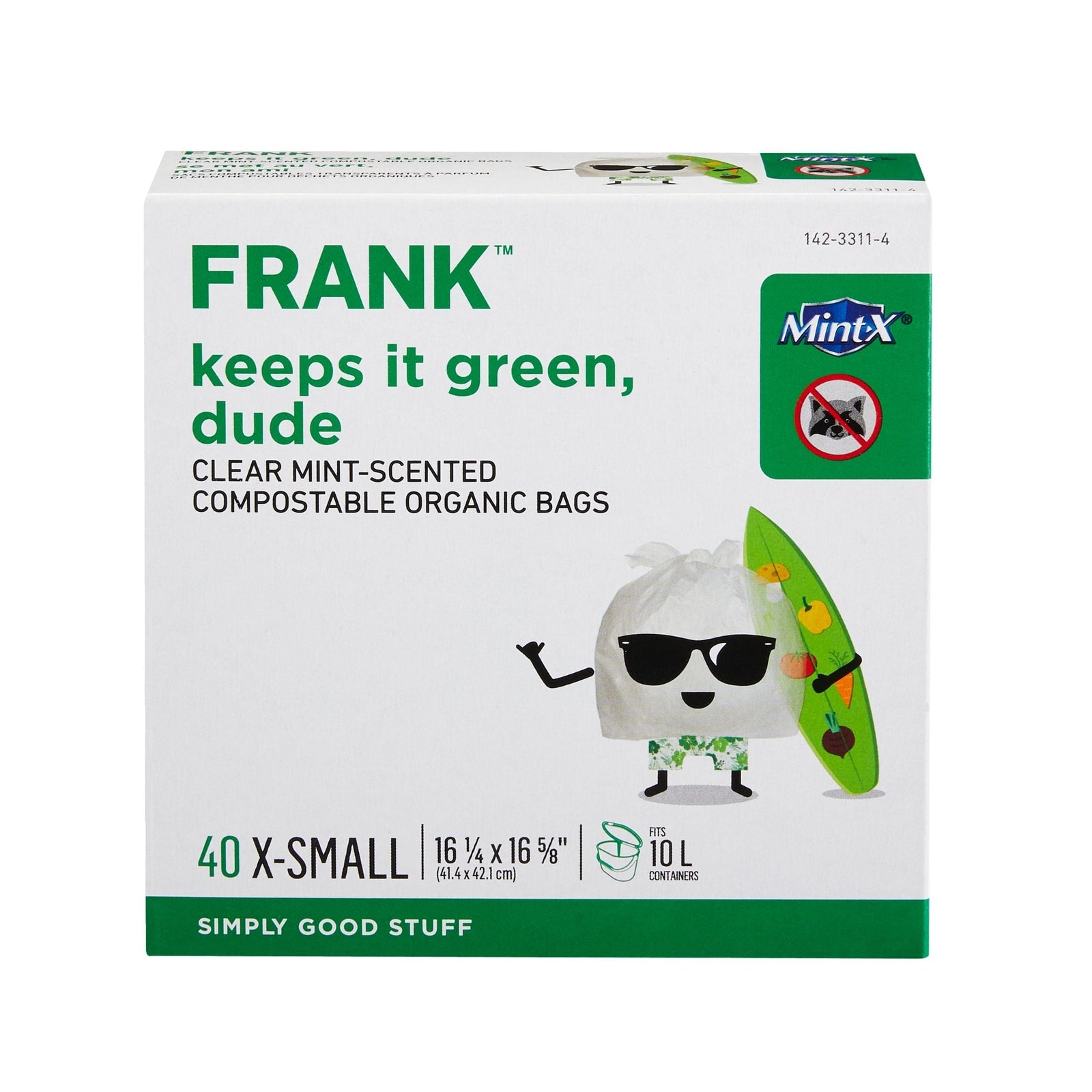 Extra-Small Organic Mint Scented Compostable Food Waste Bags, 40-pk, Clear, 10-L G0I4 - product image 1