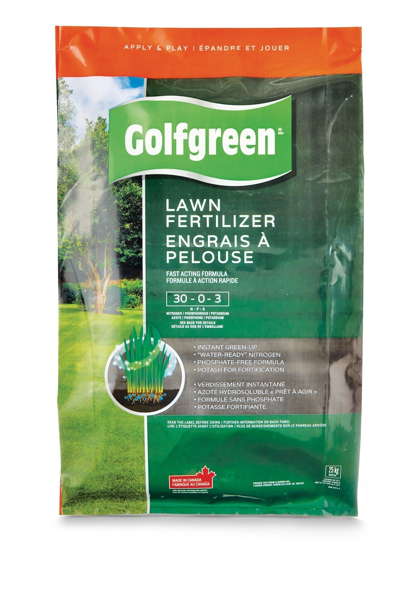 Lawn Fertilizer, 30-0-3, 25-kg H5W8 - product image 1