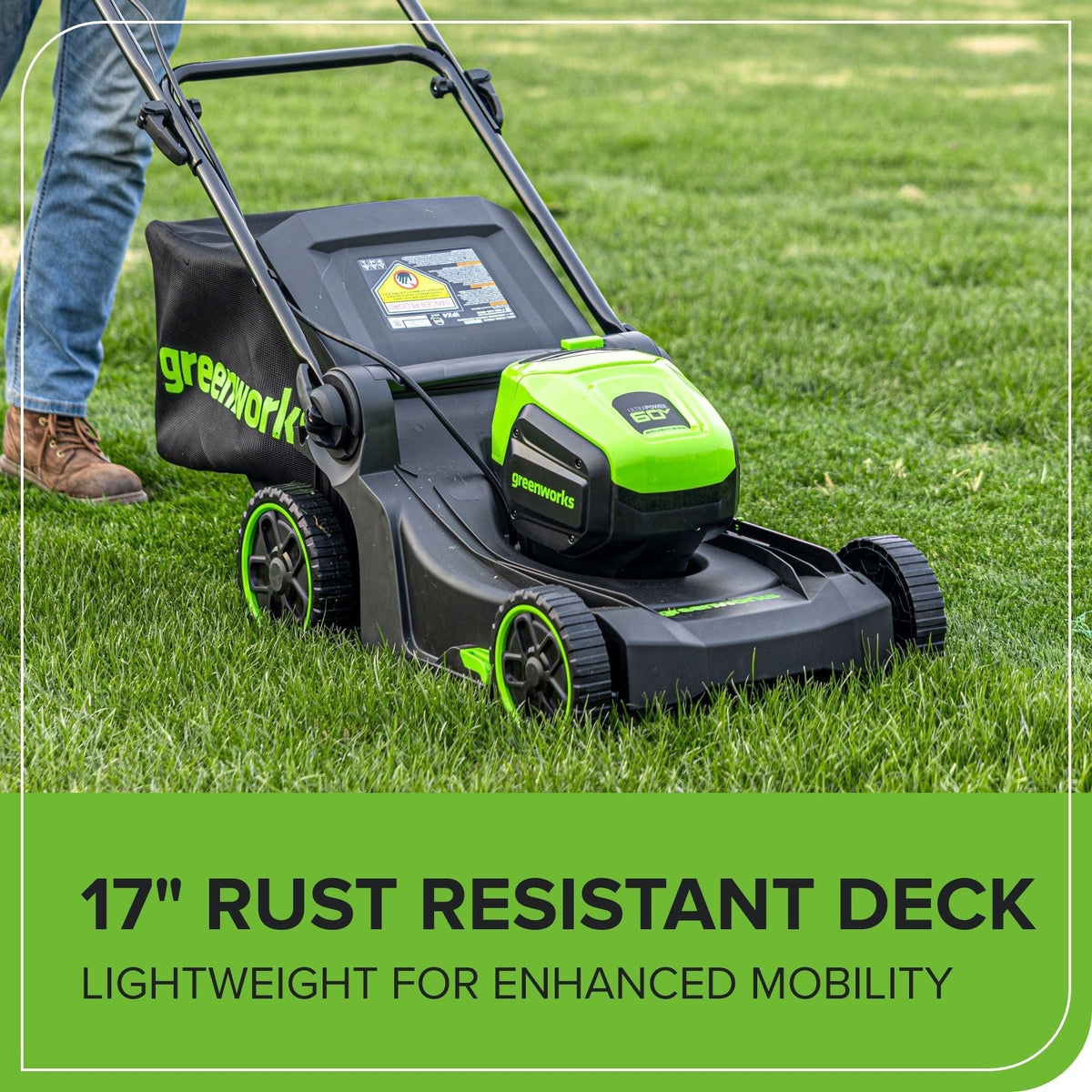60V 17-in Push Lawn Mower with 4.0 Ah Battery & 3A Charger N8F1 - product image 8