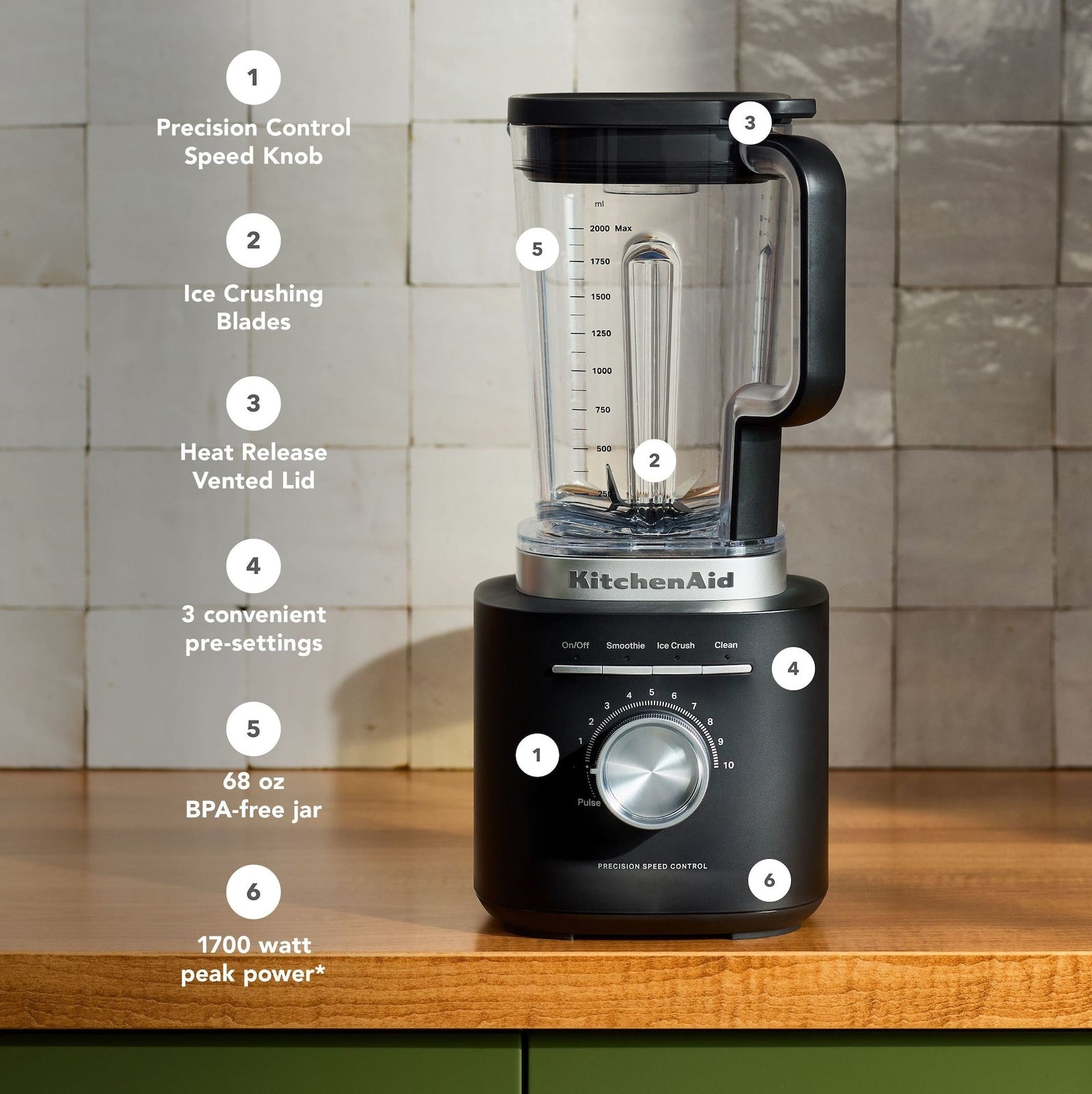 10-Speed Matte Black Pure Power Blender Y1V3 - product image 4