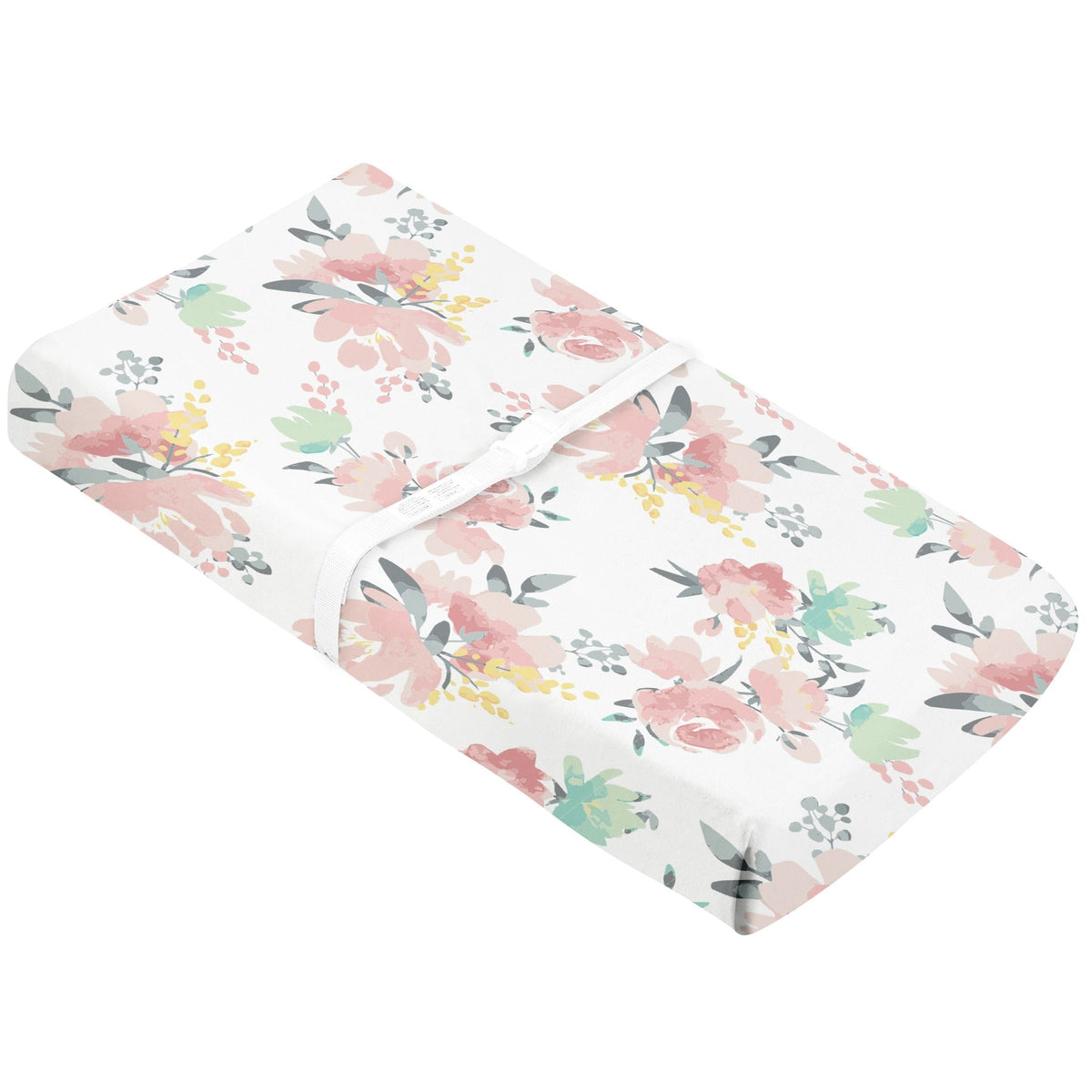 Percale Changing Pad Cover, Watercolour Blooms M3O1 - product image 1