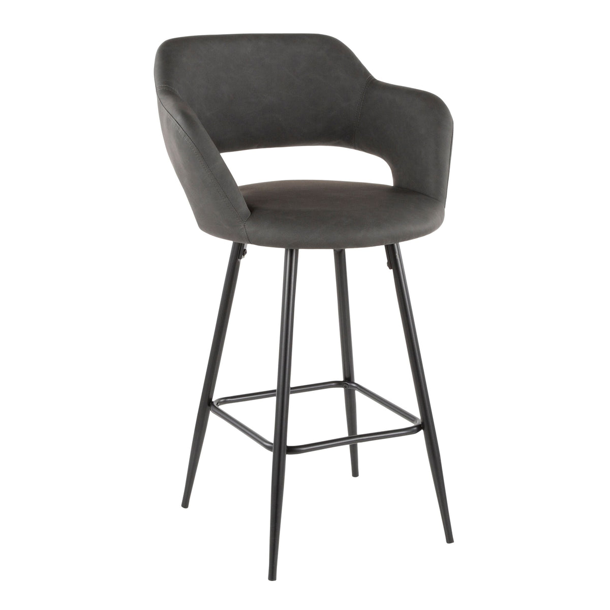 Margarite Fixed-Height Counter Stool, Black, 25-in, 2-pc U1O0 - product image 1