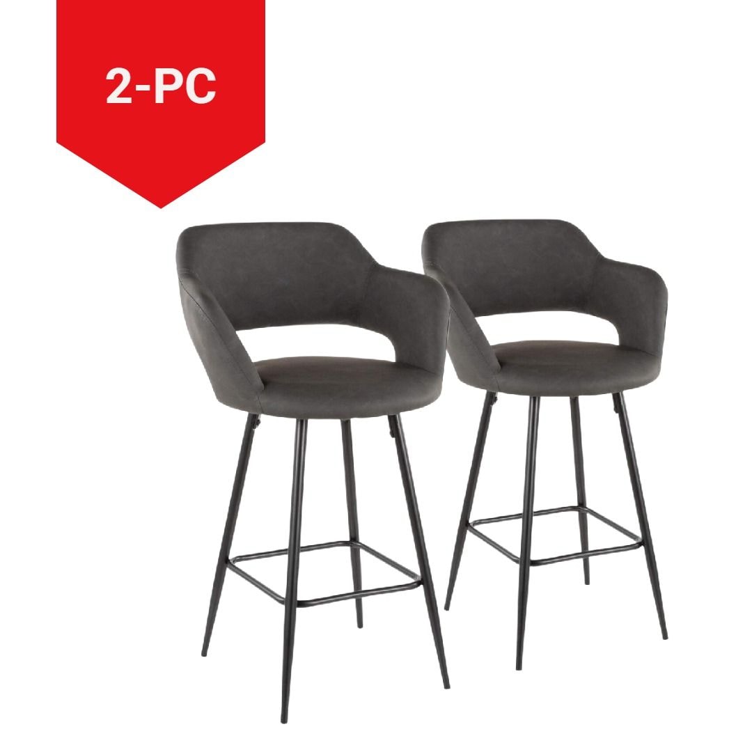 Margarite Fixed-Height Counter Stool, Black, 25-in, 2-pc U1O0 - product image 8