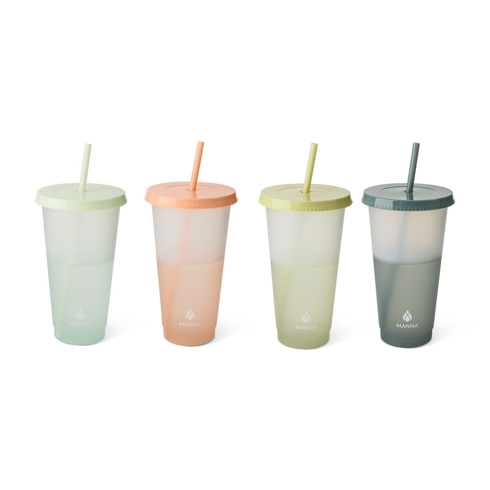 Colour Changing Glitter Plastic Tumbler with Splashproof Lid, 24-oz, 4-pk U7S6 - product image 1