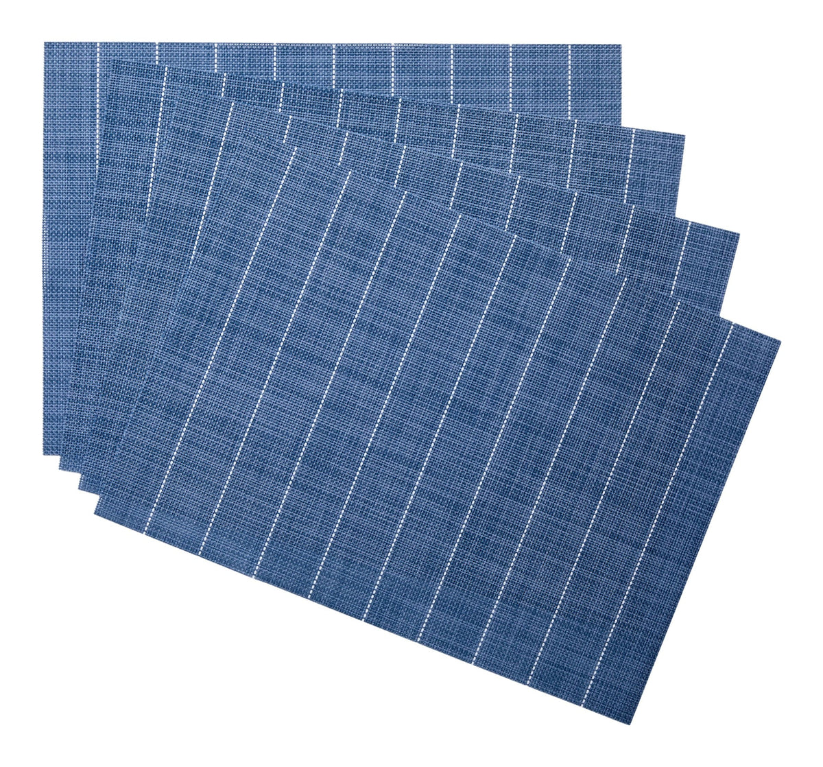 Blue Striped Woven Textilene Placemats, 13-in x 18-in, 4-pk D5P6 - product image 1