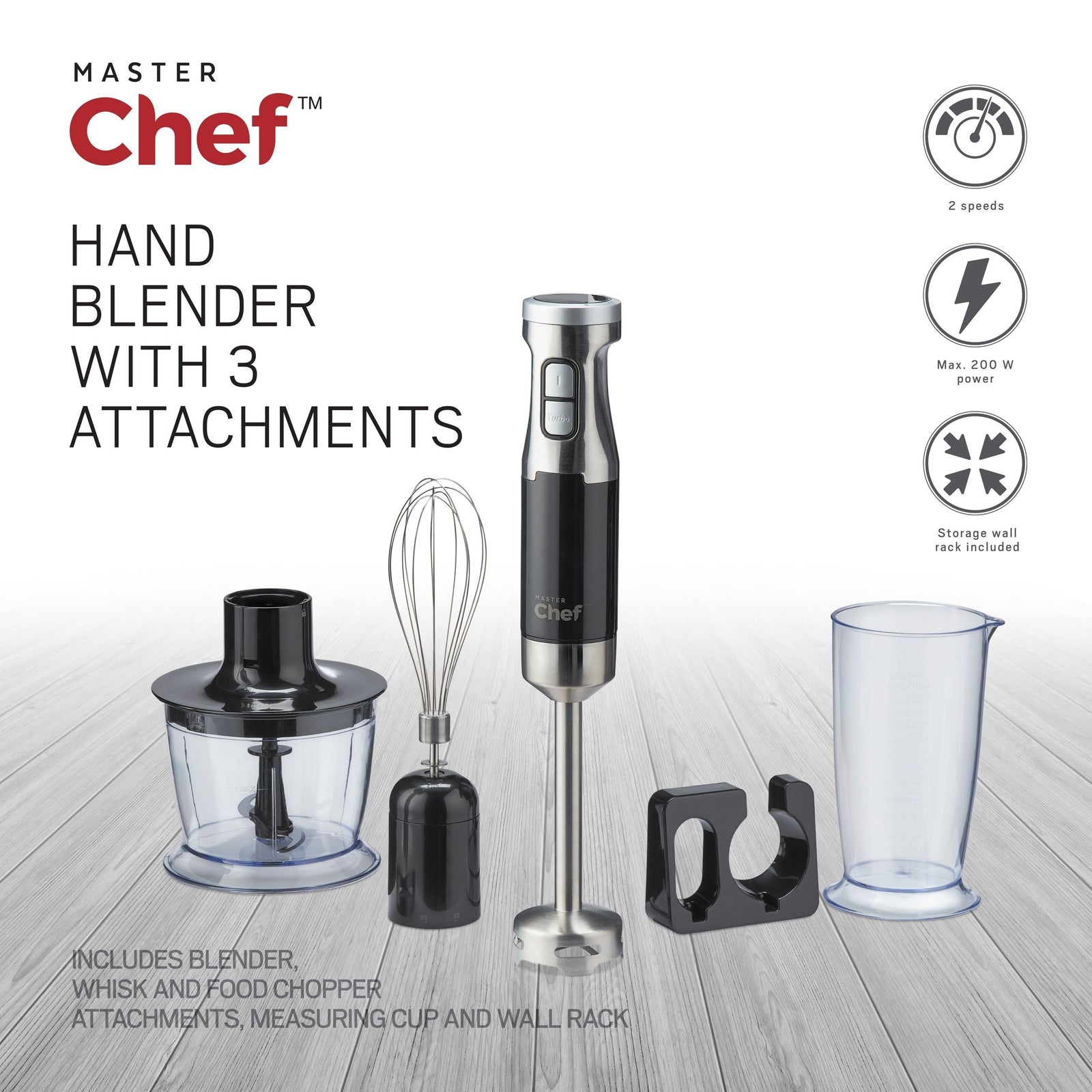 Corded Hand Blender with Whisk, Stainless Steel, Black Y1C7 - product image 2