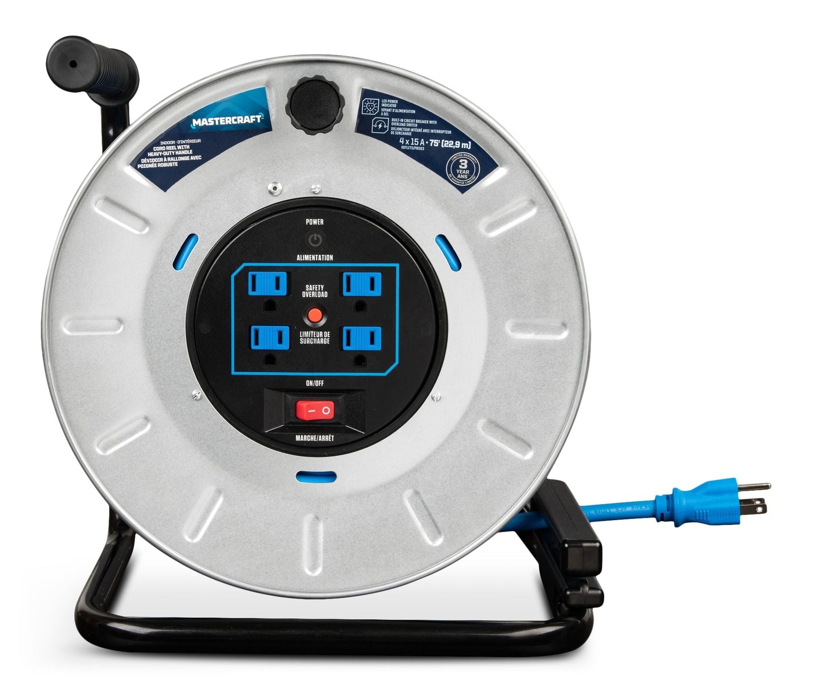75-ft 15A Retractable Extension Cord Reel Q3U6 - product image 2