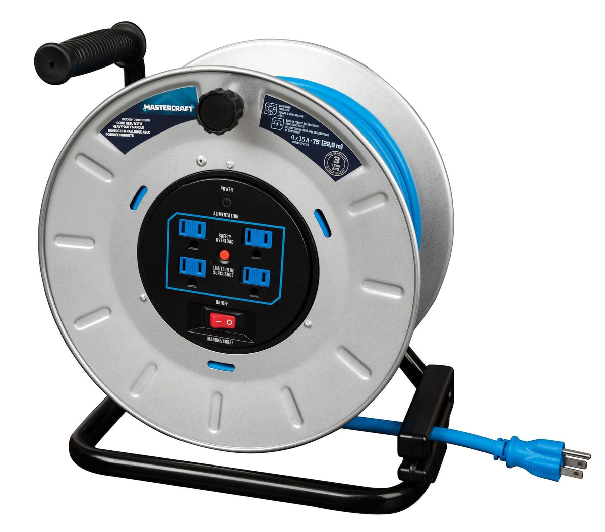 75-ft 15A Retractable Extension Cord Reel Q3U6 - product image 3