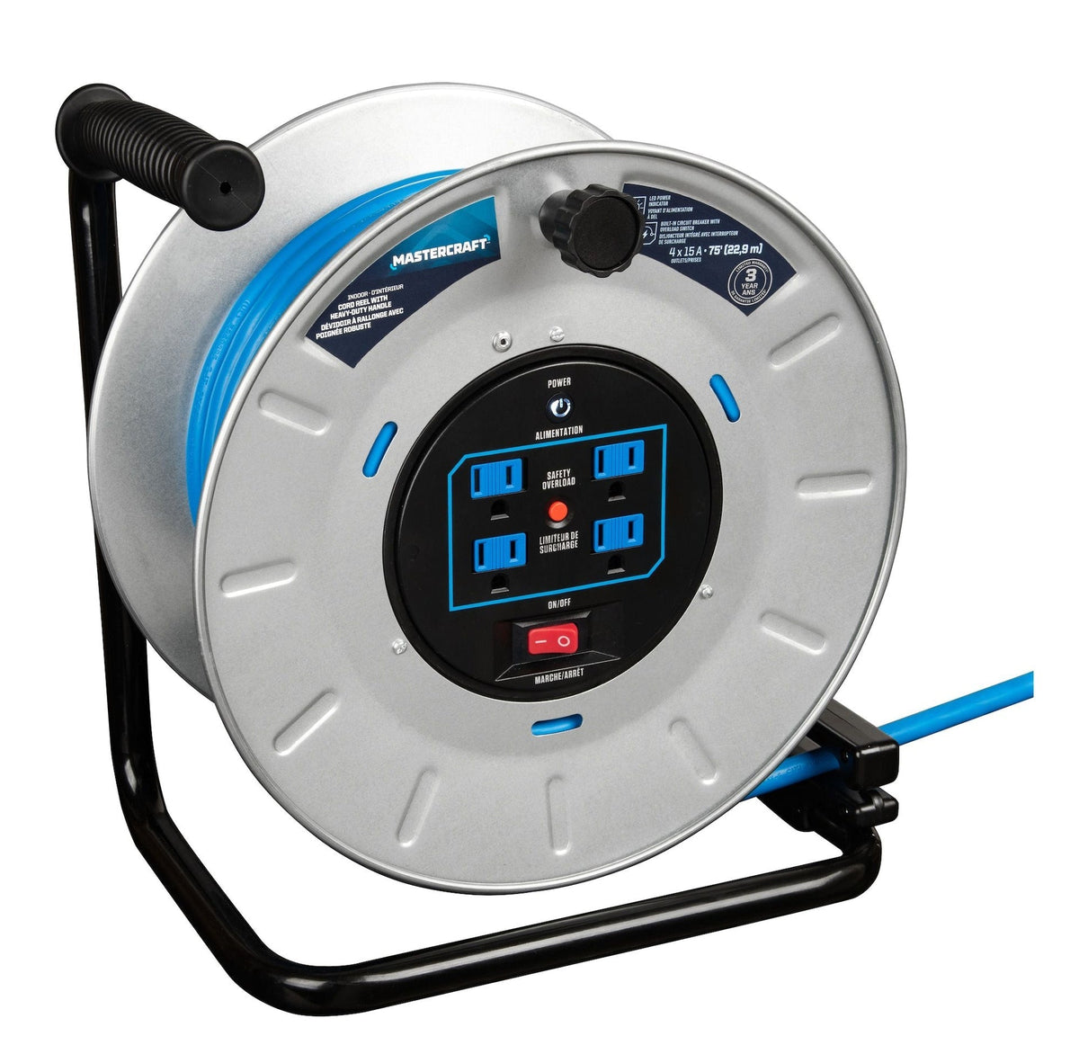 75-ft 15A Retractable Extension Cord Reel Q3U6 - product image 4