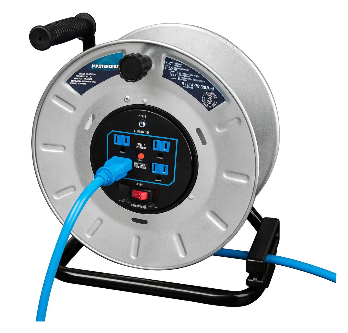 75-ft 15A Retractable Extension Cord Reel Q3U6 - product image 5
