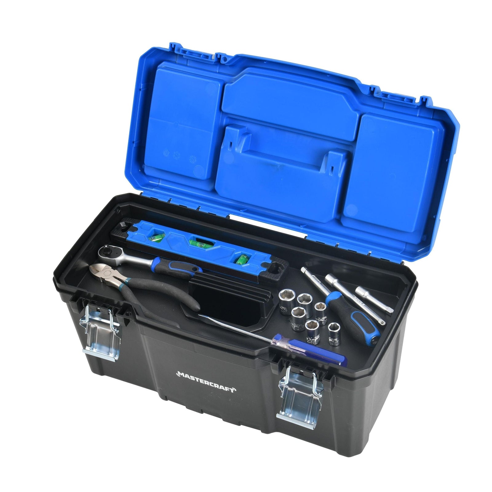 Portable Plastic Tool Box with Removable Tray & Tray Top, Blue, 19-in, Jumbo Hex Key Set/Allen Wrench Set, Metric, High... V0Z1 - product image 6