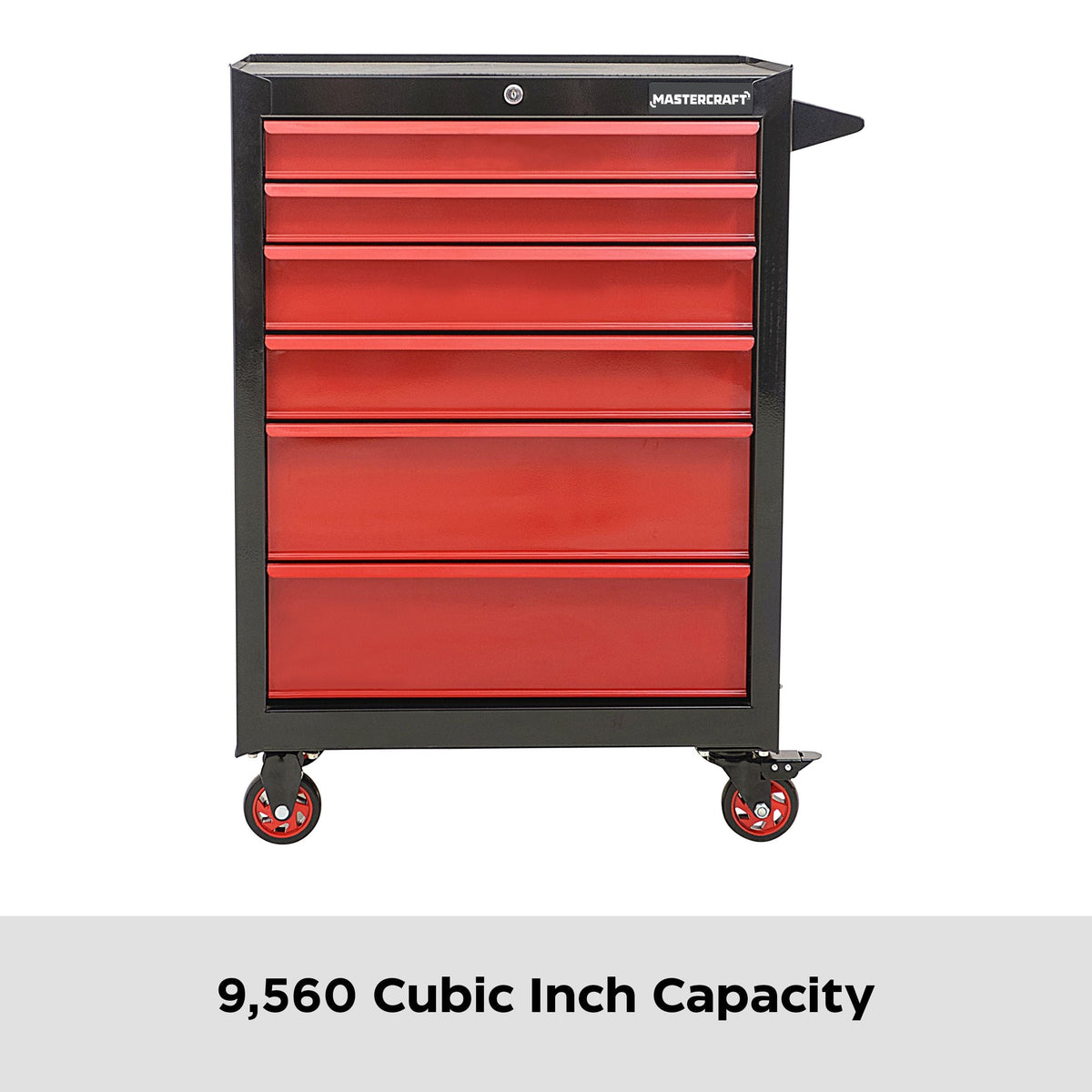 Rolling Tools Storage Cabinet with 6 Drawers, Black&Red, 26-in F9E4 - product image 5