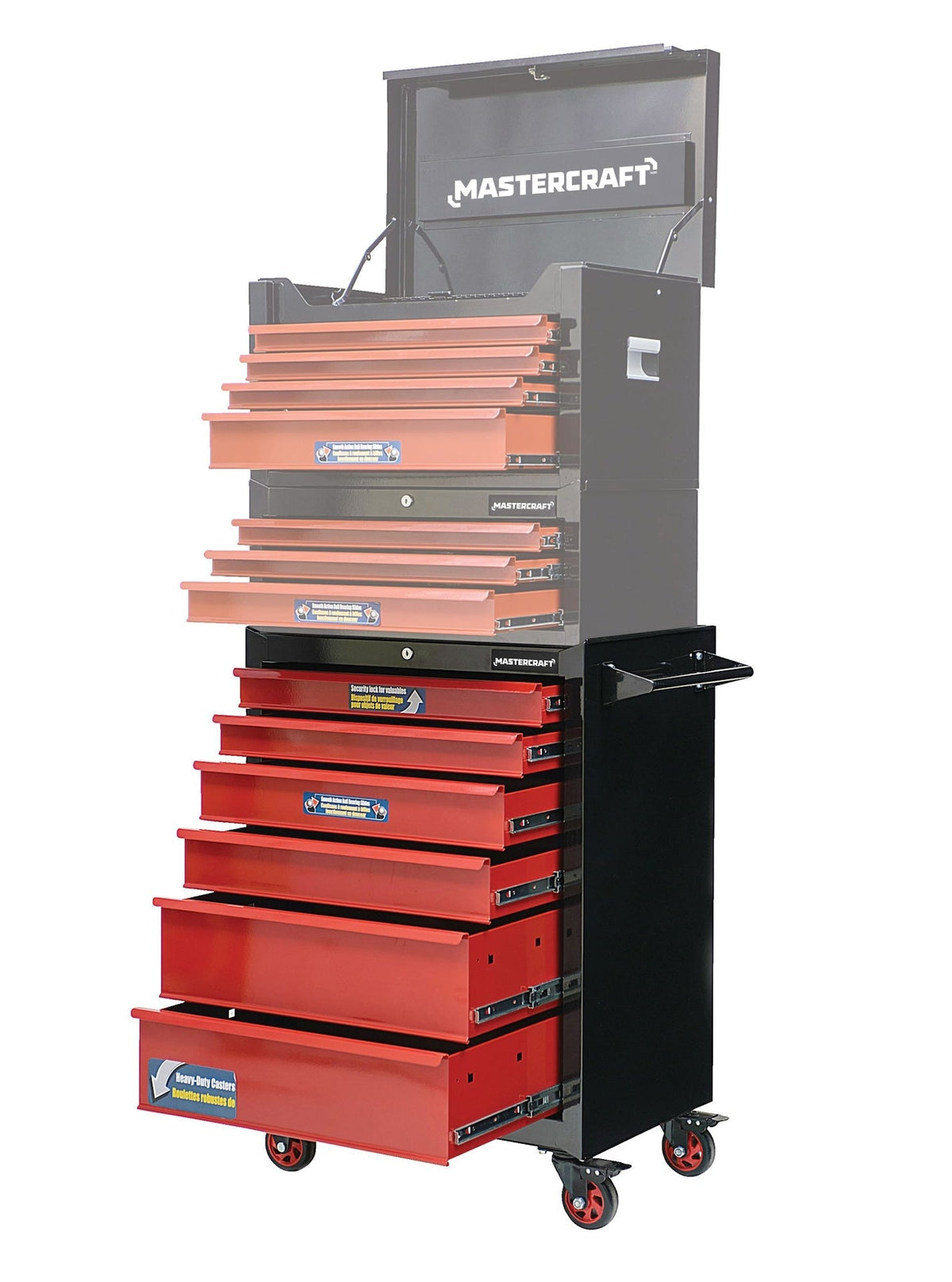 Rolling Tools Storage Cabinet with 6 Drawers, Black&Red, 26-in F9E4 - product image 7